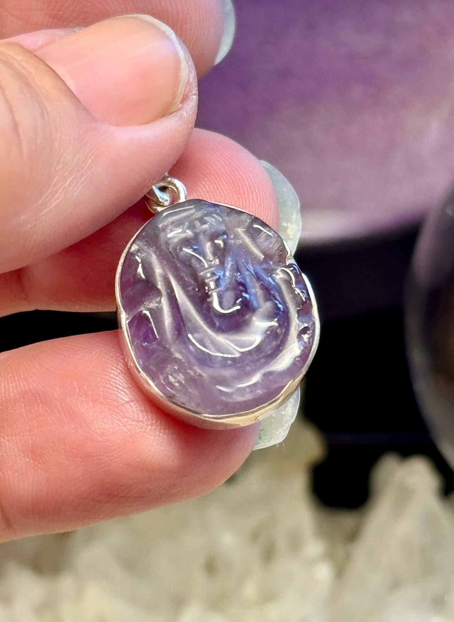 Pendentif artisanal Ganesh en Améthyste