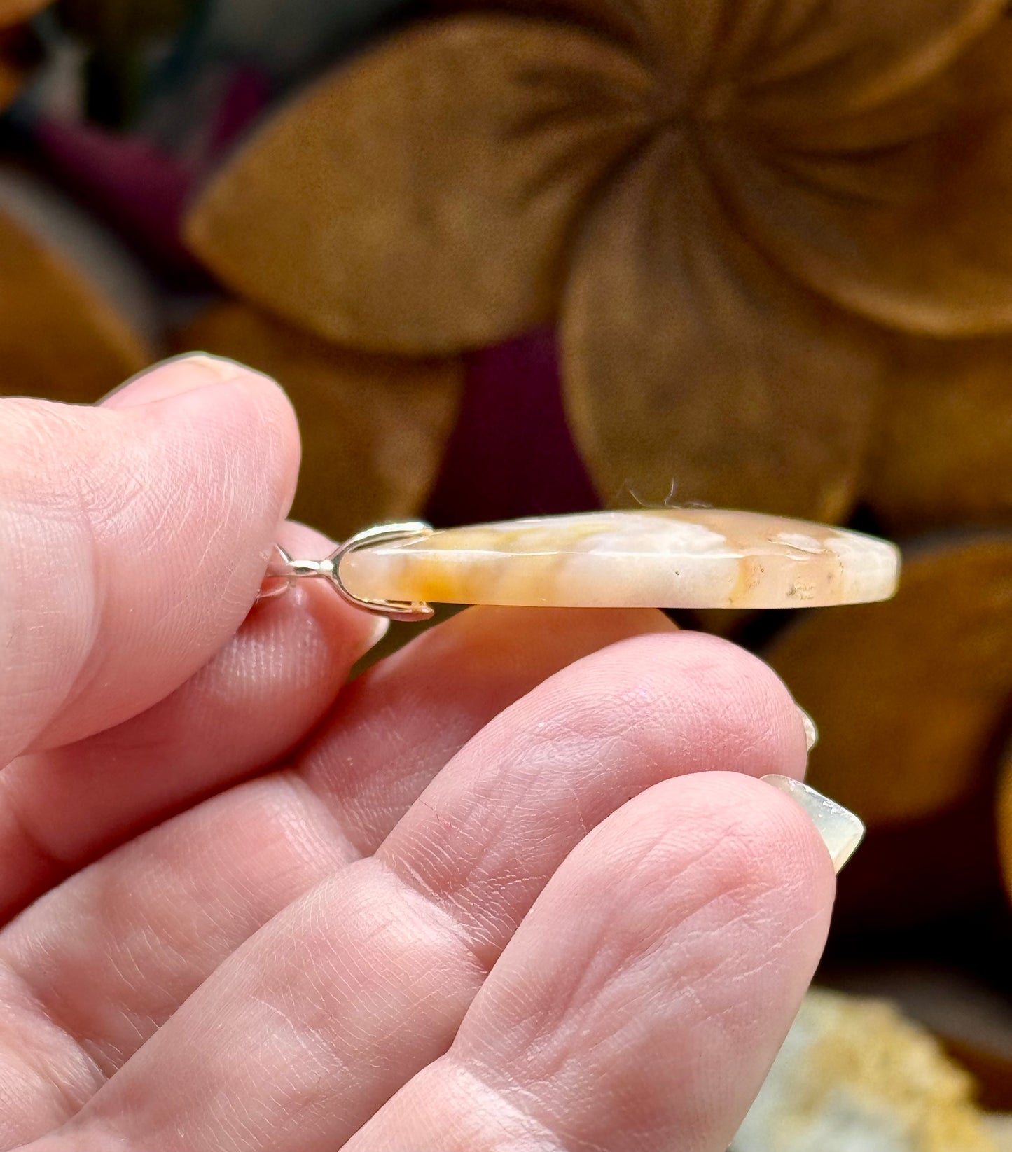 Pendentif goutte d’agate cerise