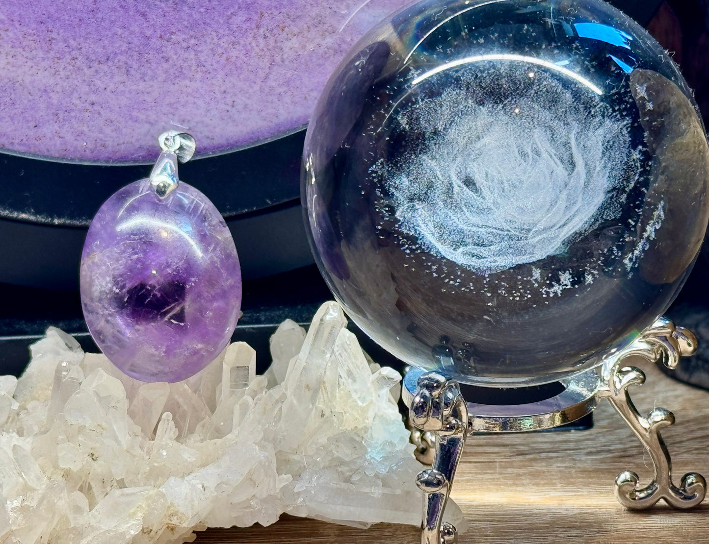 Pendentif en Améthyste ovale