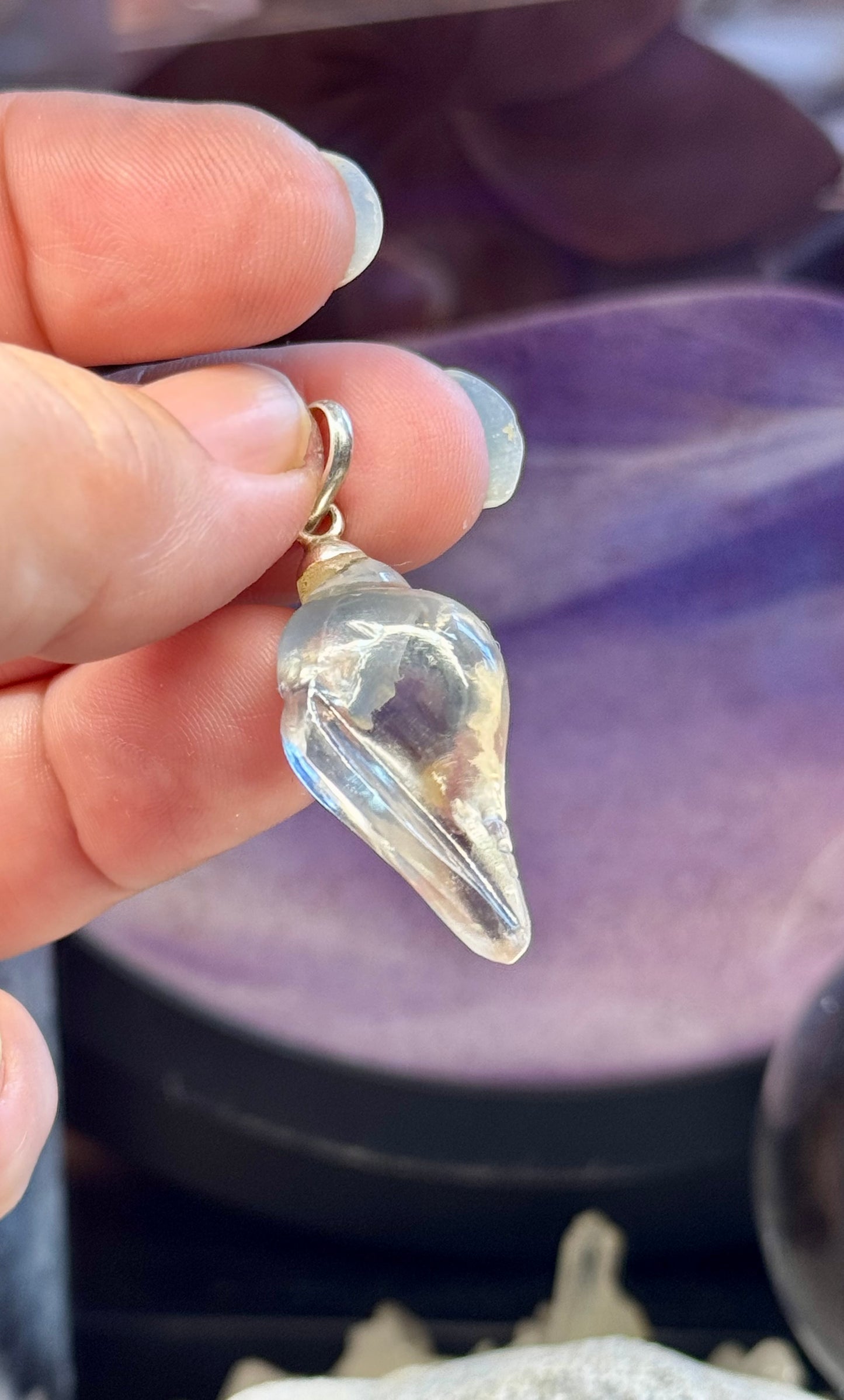 Pendentif Conque en Cristal de roche