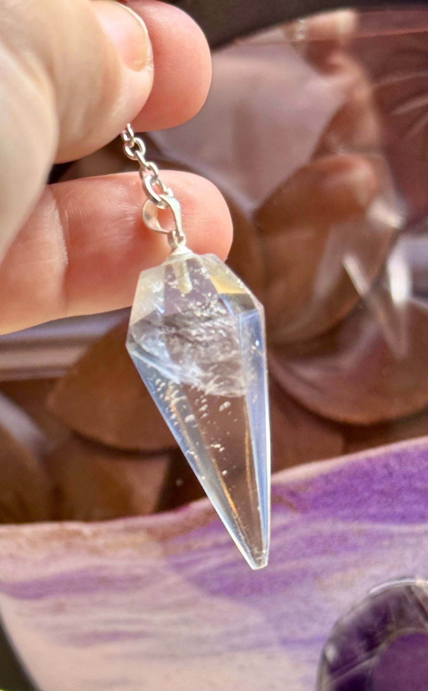 Pendule de Cristal de roche - Labyrinthe