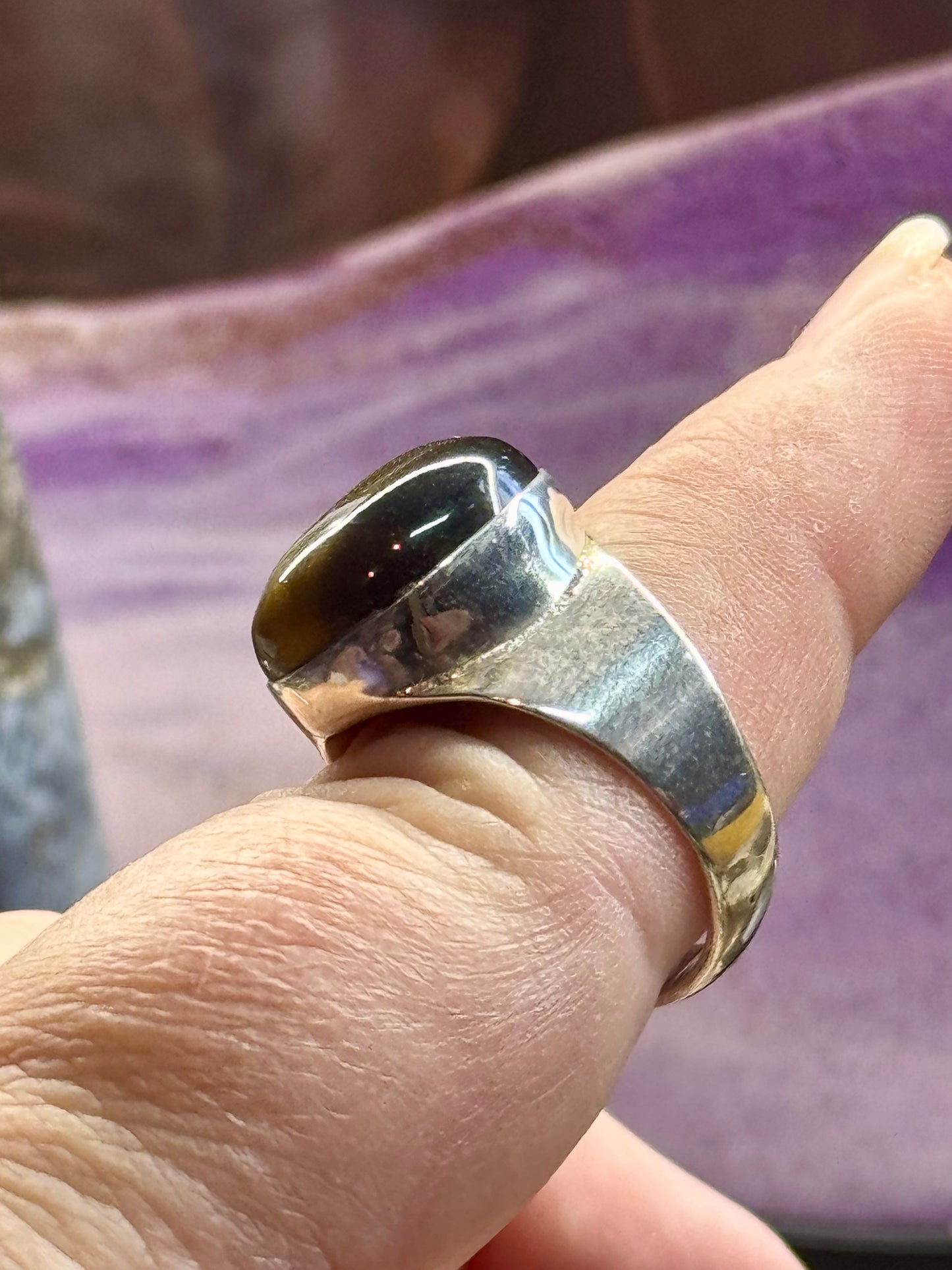 Bague Oeil de Tigre/Faucon T61
