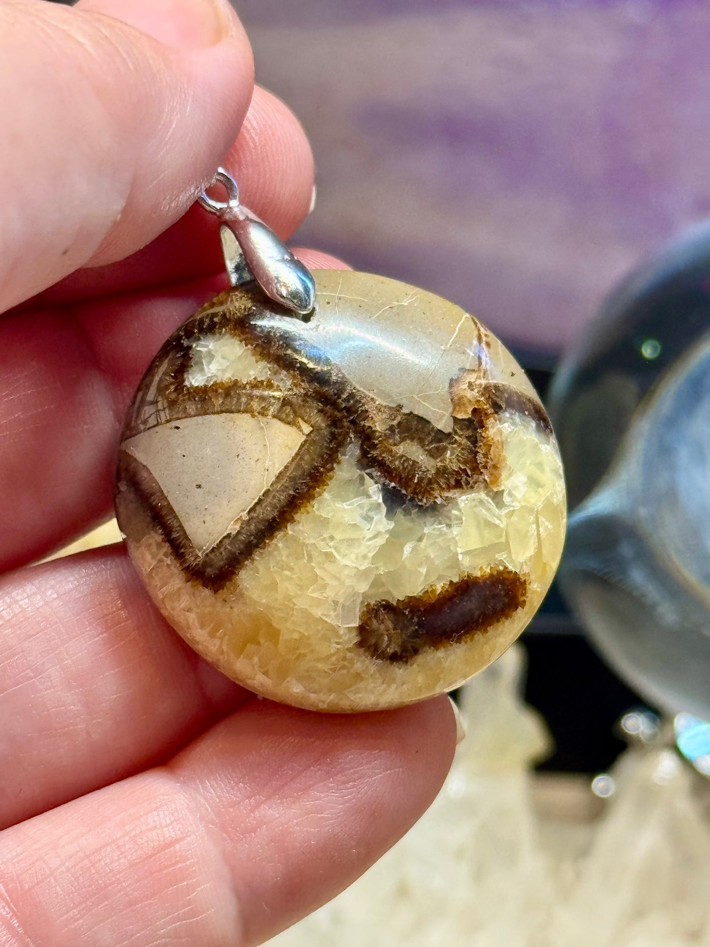 Pendentif de septaria de Madagascar