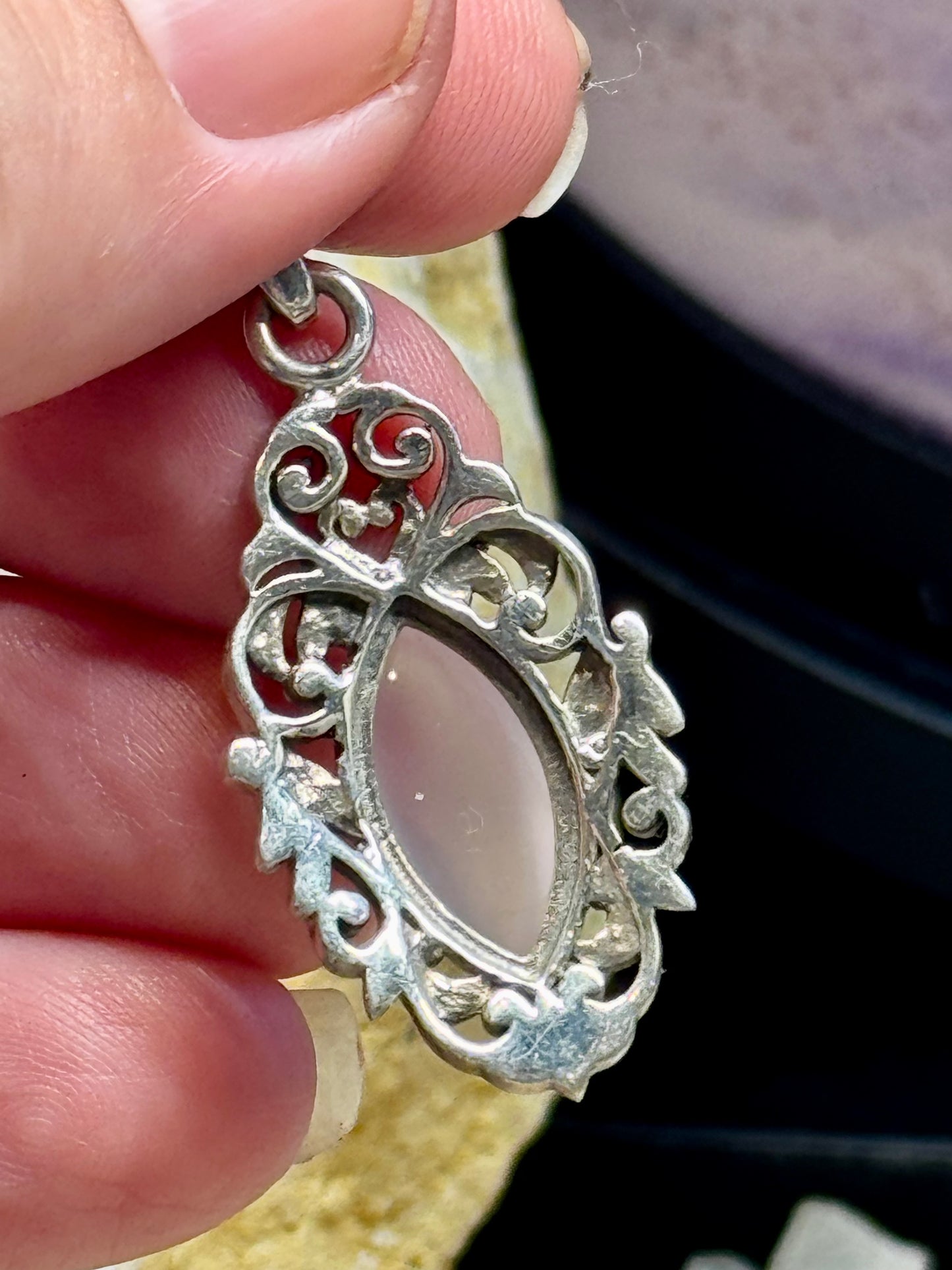 Pendentif Quartz Rose en argent