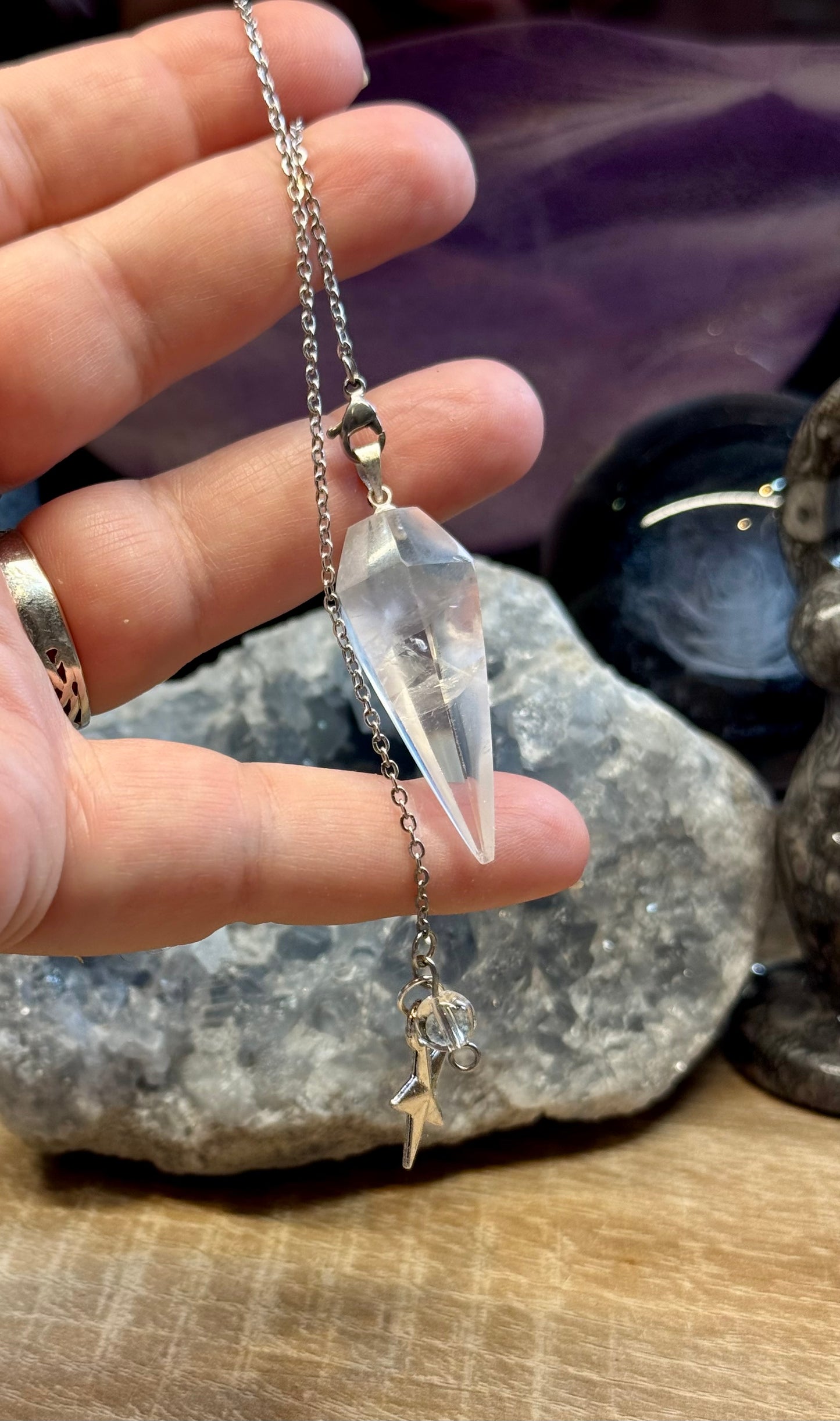 Pendule de Cristal de roche étoile