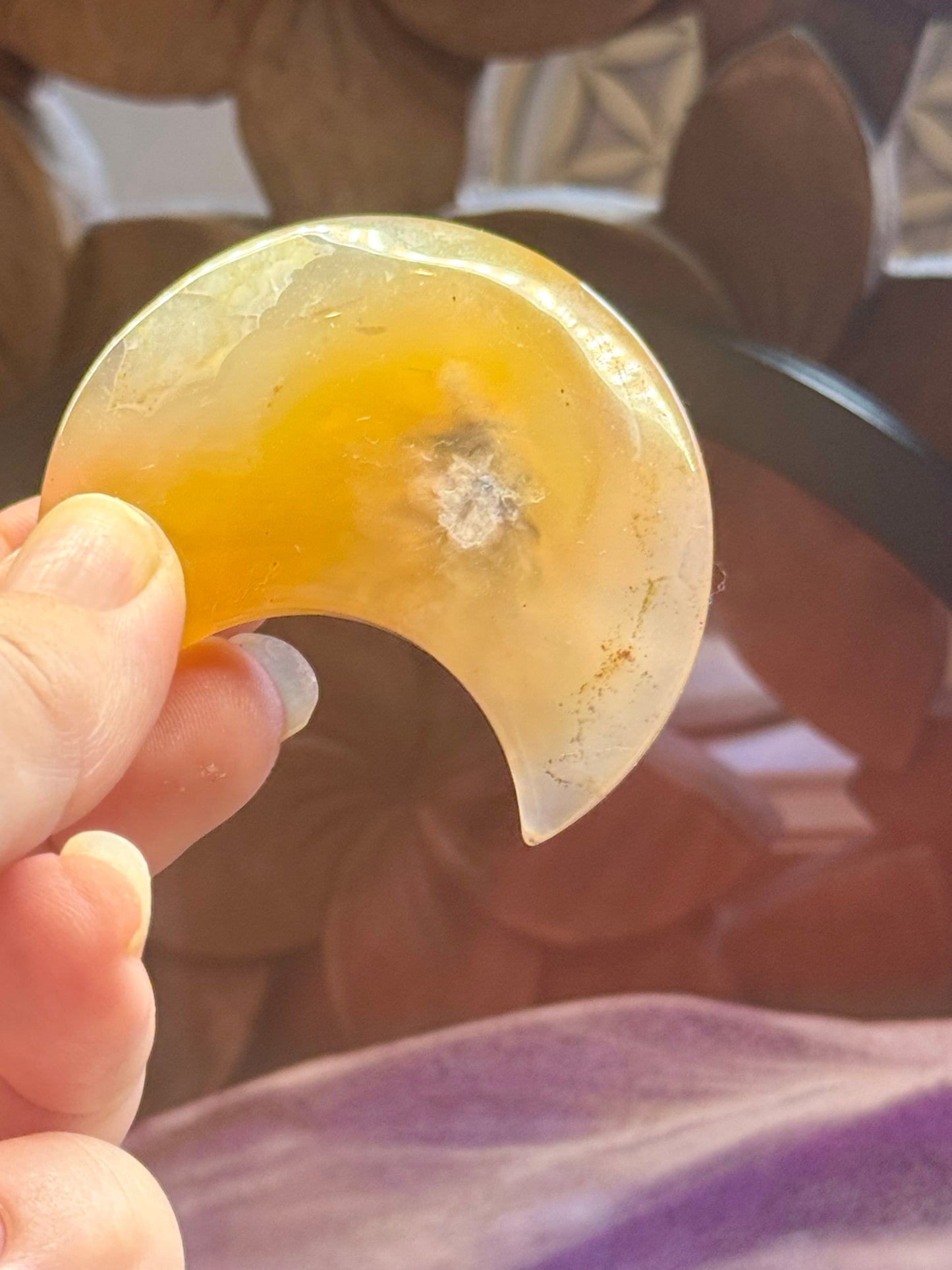 Croissant d’Agate Fleurs de Cerisier