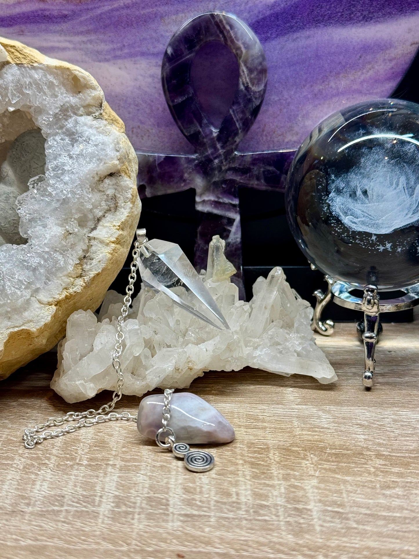 Pendule de Cristal de roche - Labyrinthe