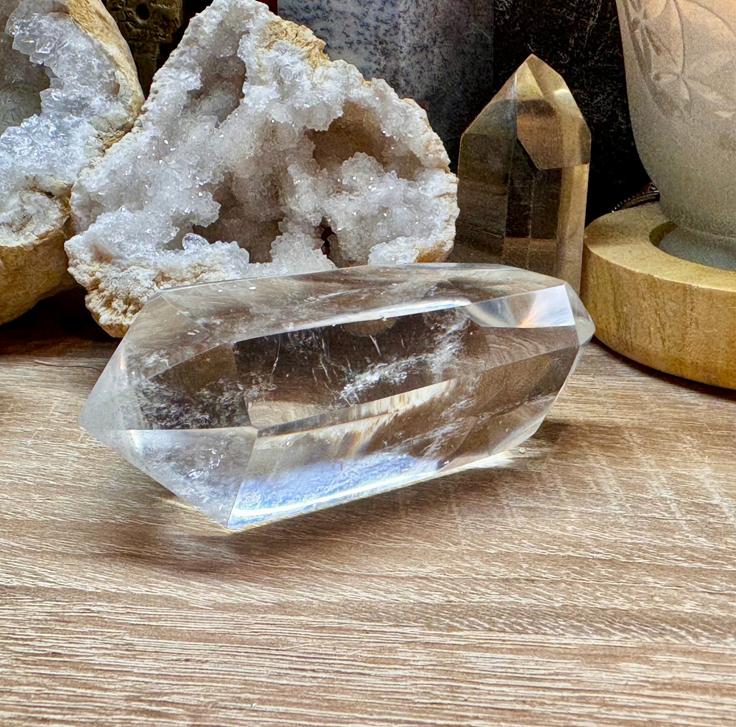 Pointe biterminée de quartz cristal