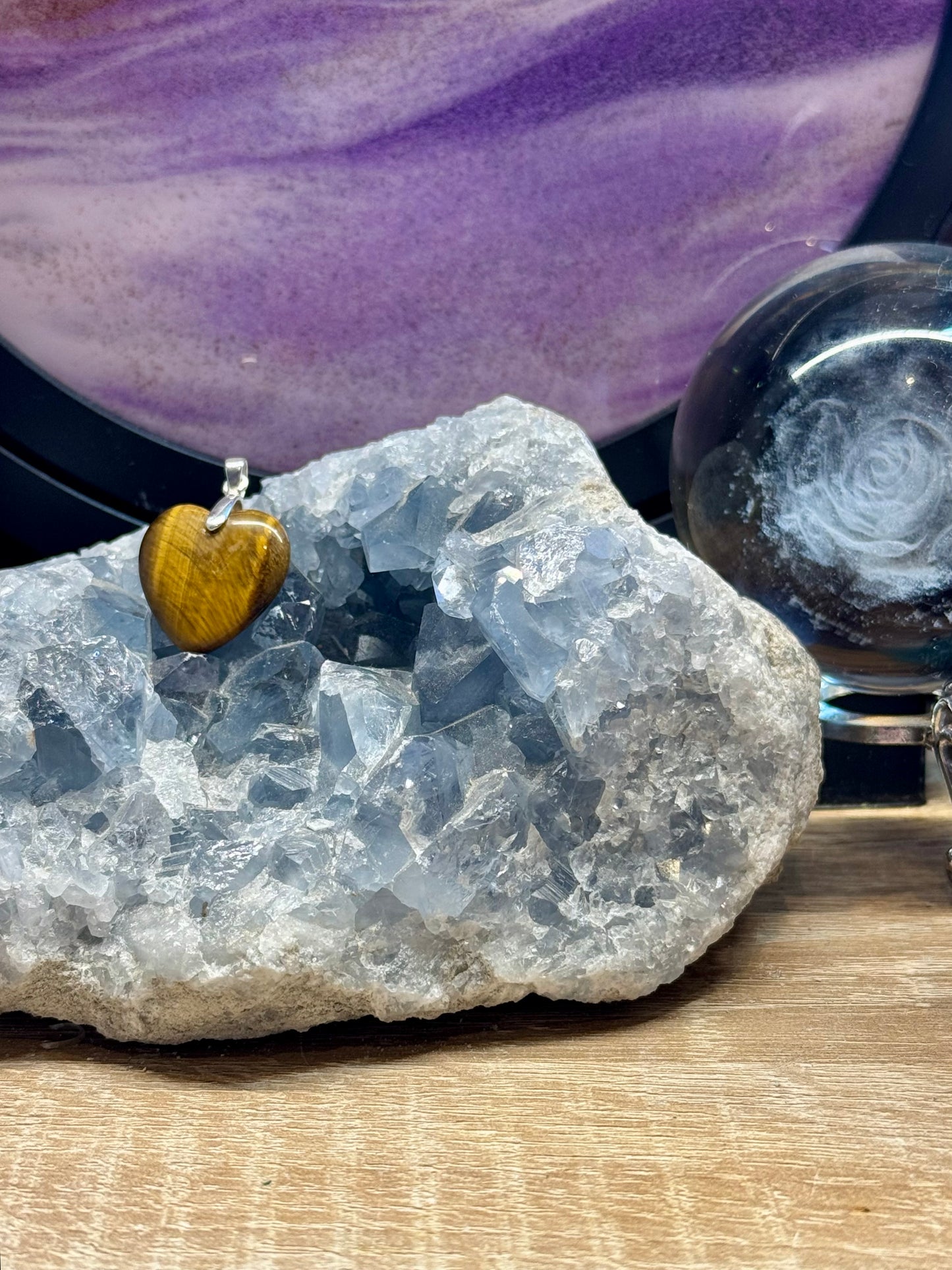 Pendentif Cœur en Oeil de Tigre - 3
