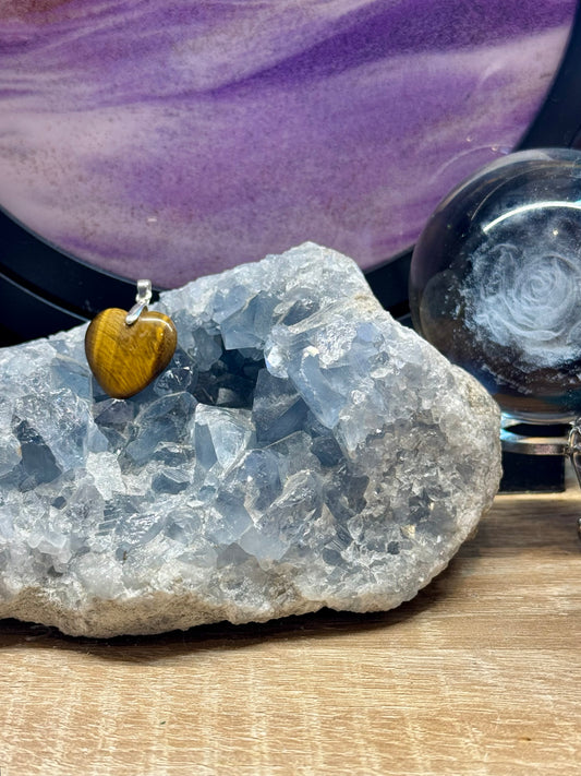 Pendentif Cœur en Oeil de Tigre - 3