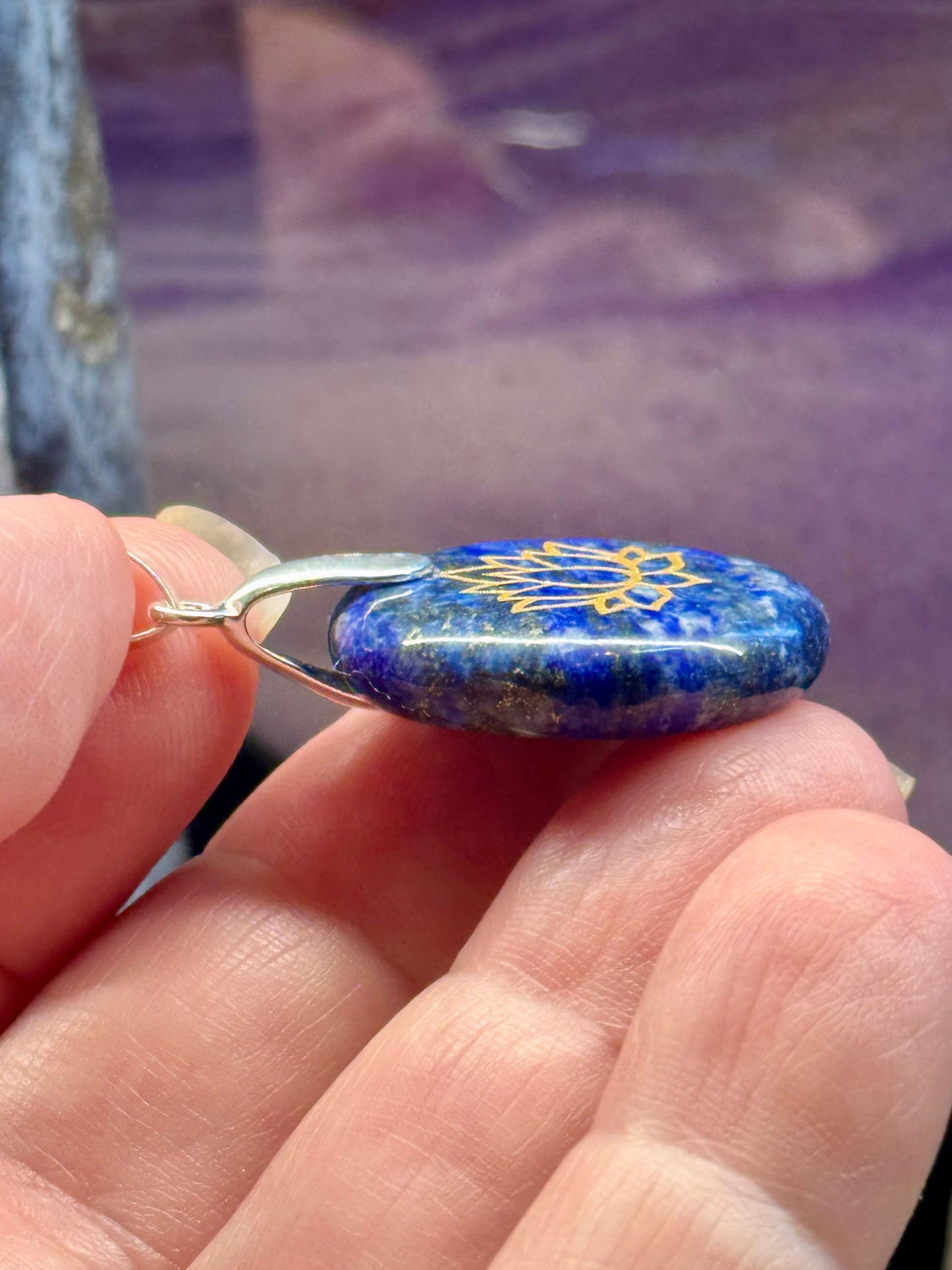Pendentif de Lapis Lazuli - Lotus
