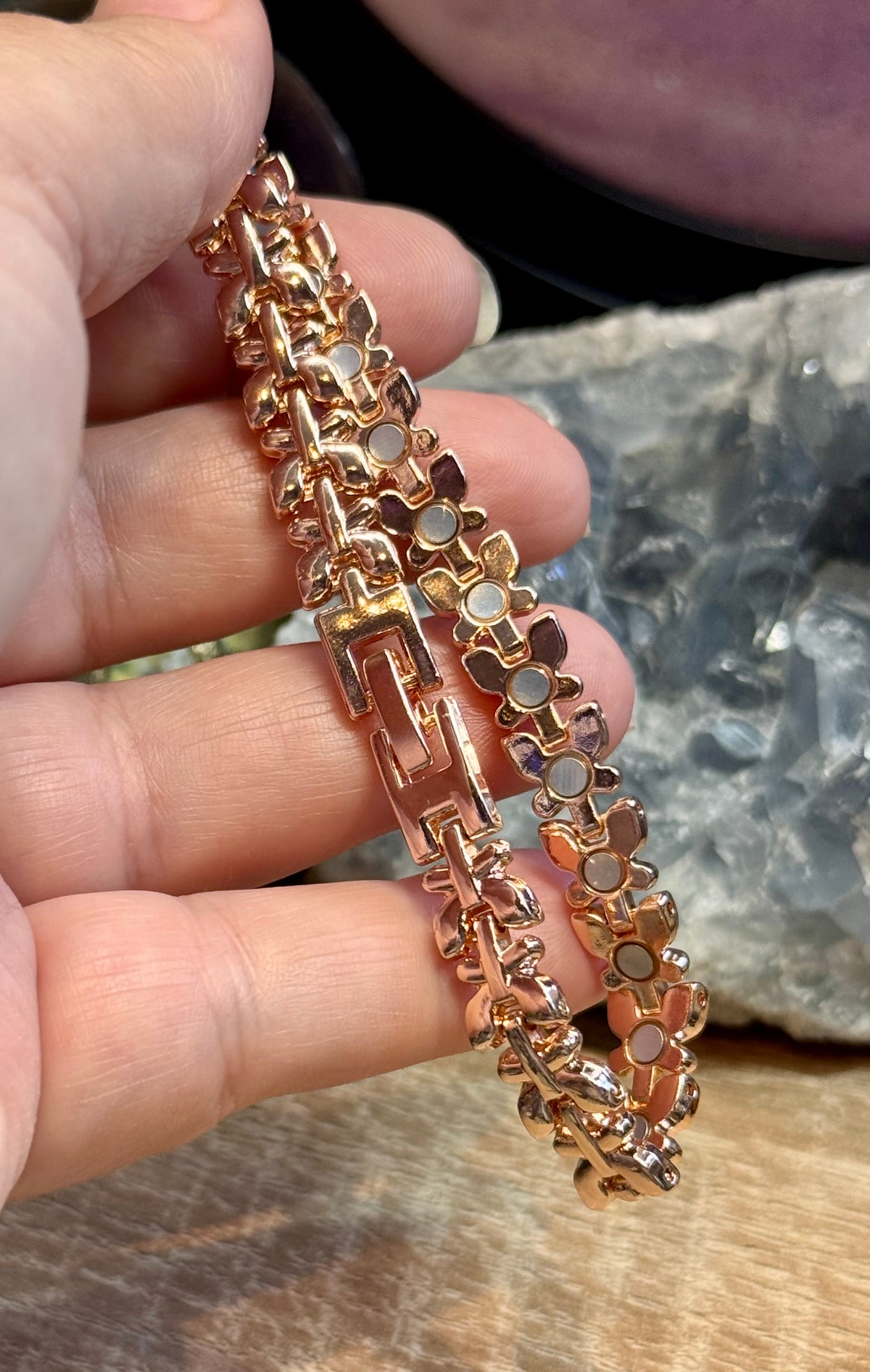 Bracelet magnétique avec aimants - papillons