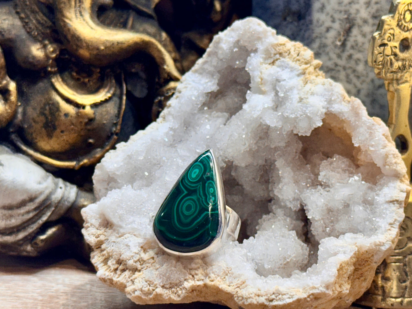 Bague malachite en argent 925