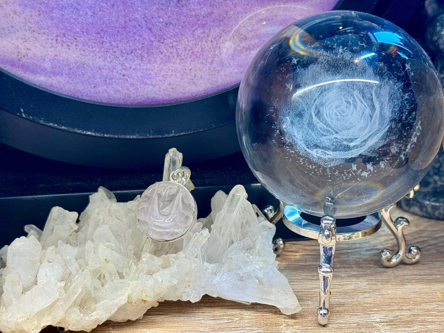 Pendentif en Quartz Rose artisanal