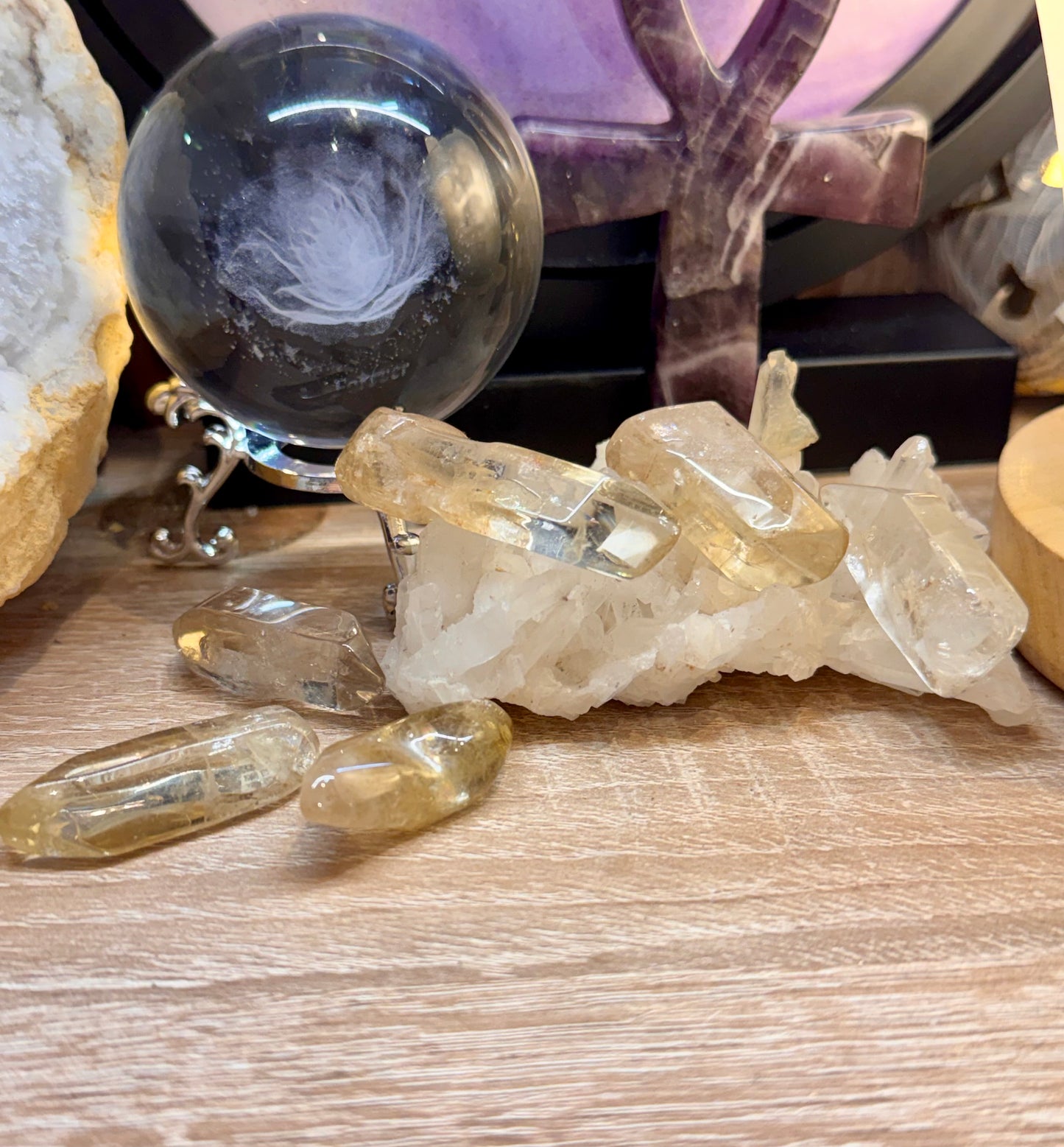 Pointes de citrine naturelles polies