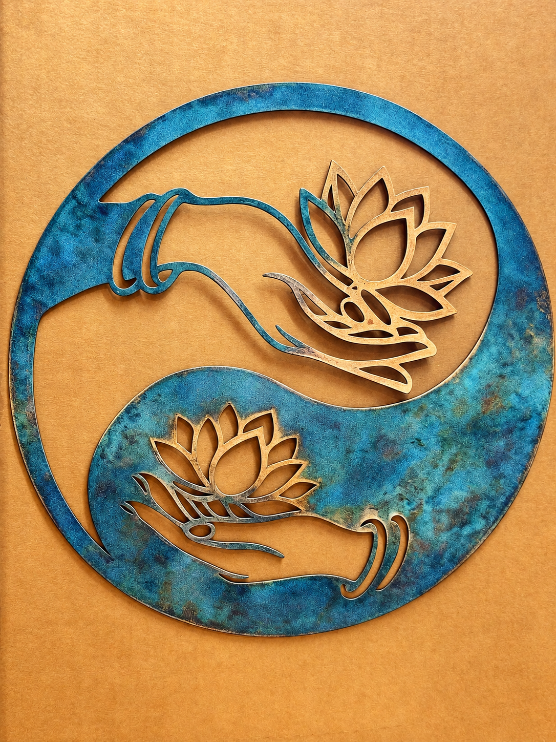 Décoration murale mains et lotus