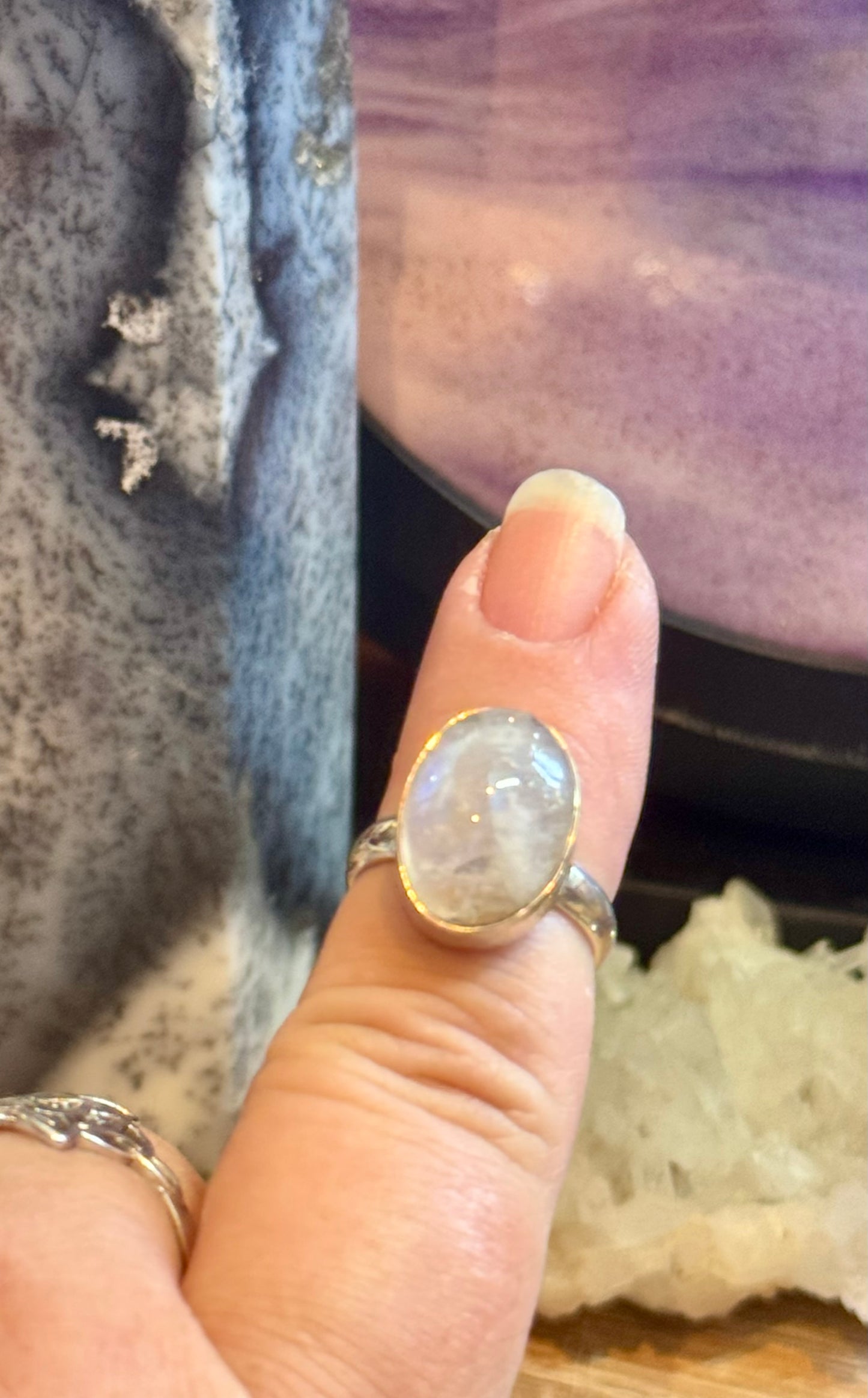 Bague de Pierre de Lune T52