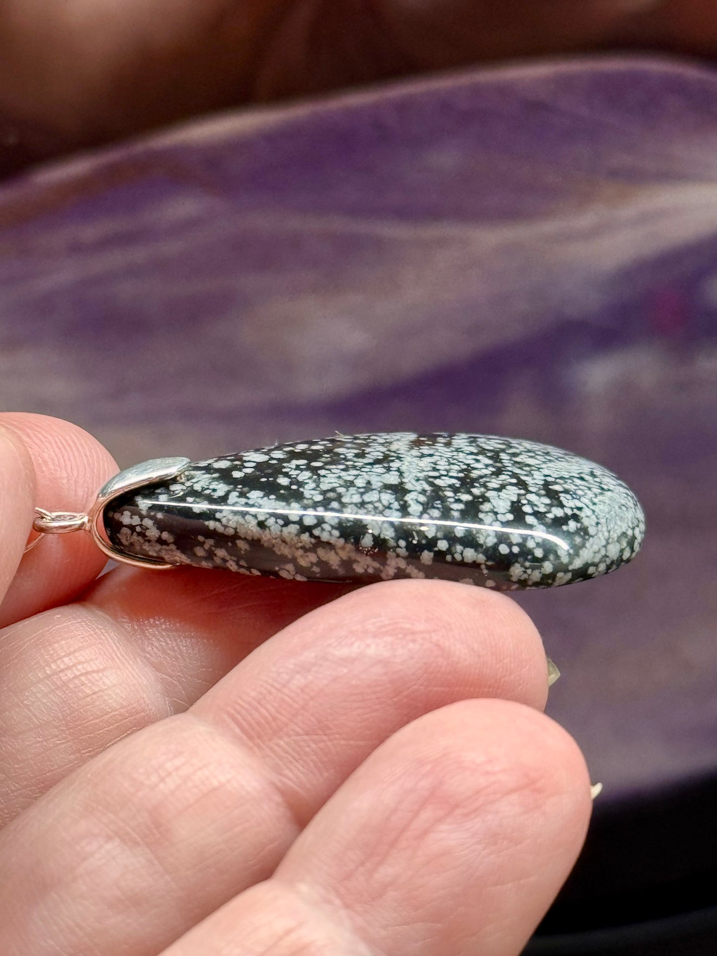 Pendentif d’obsidienne flocon de neige