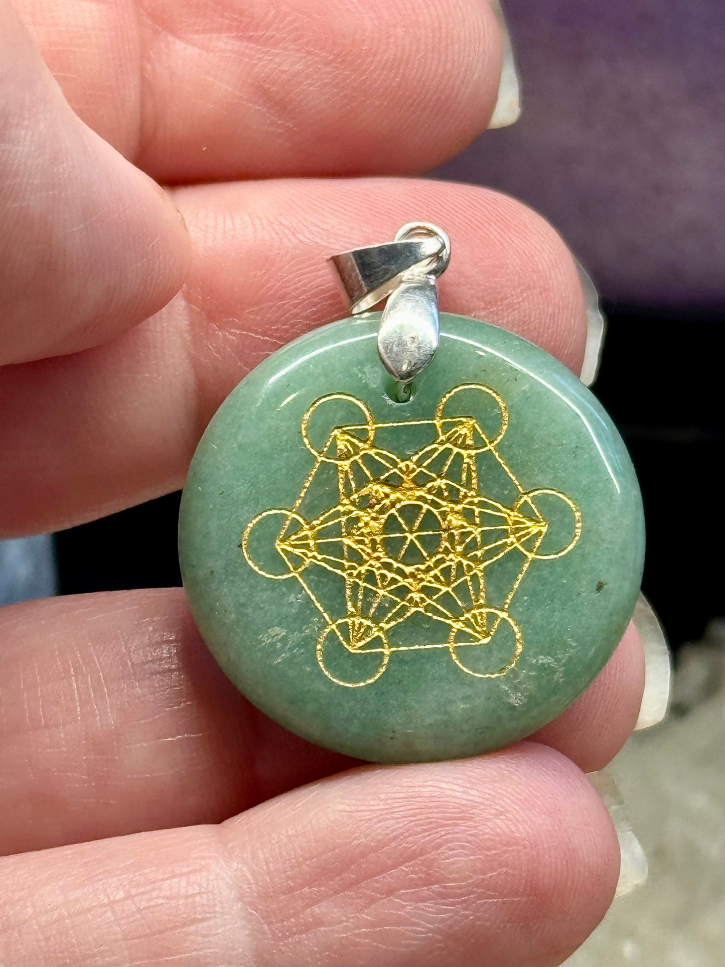 Pendentif en Aventurine verte - Métatron