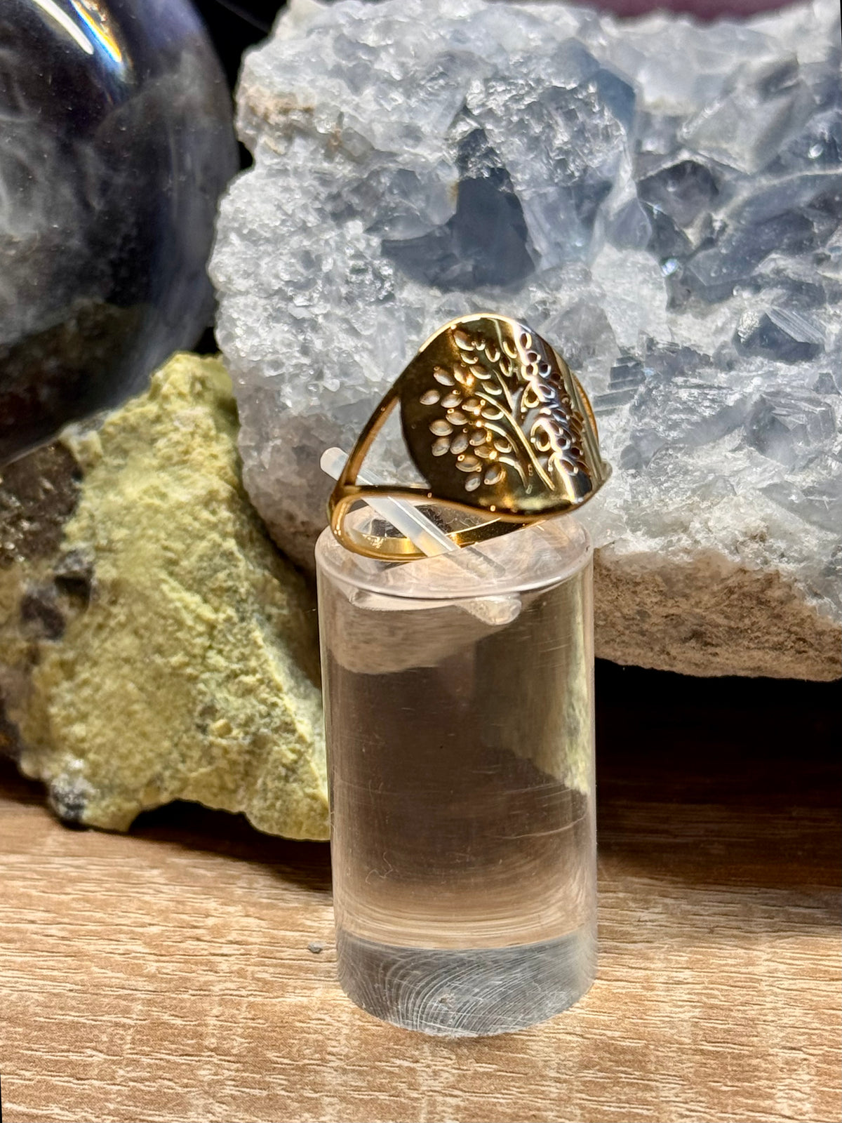 Bague Arbre de vie T56 doré