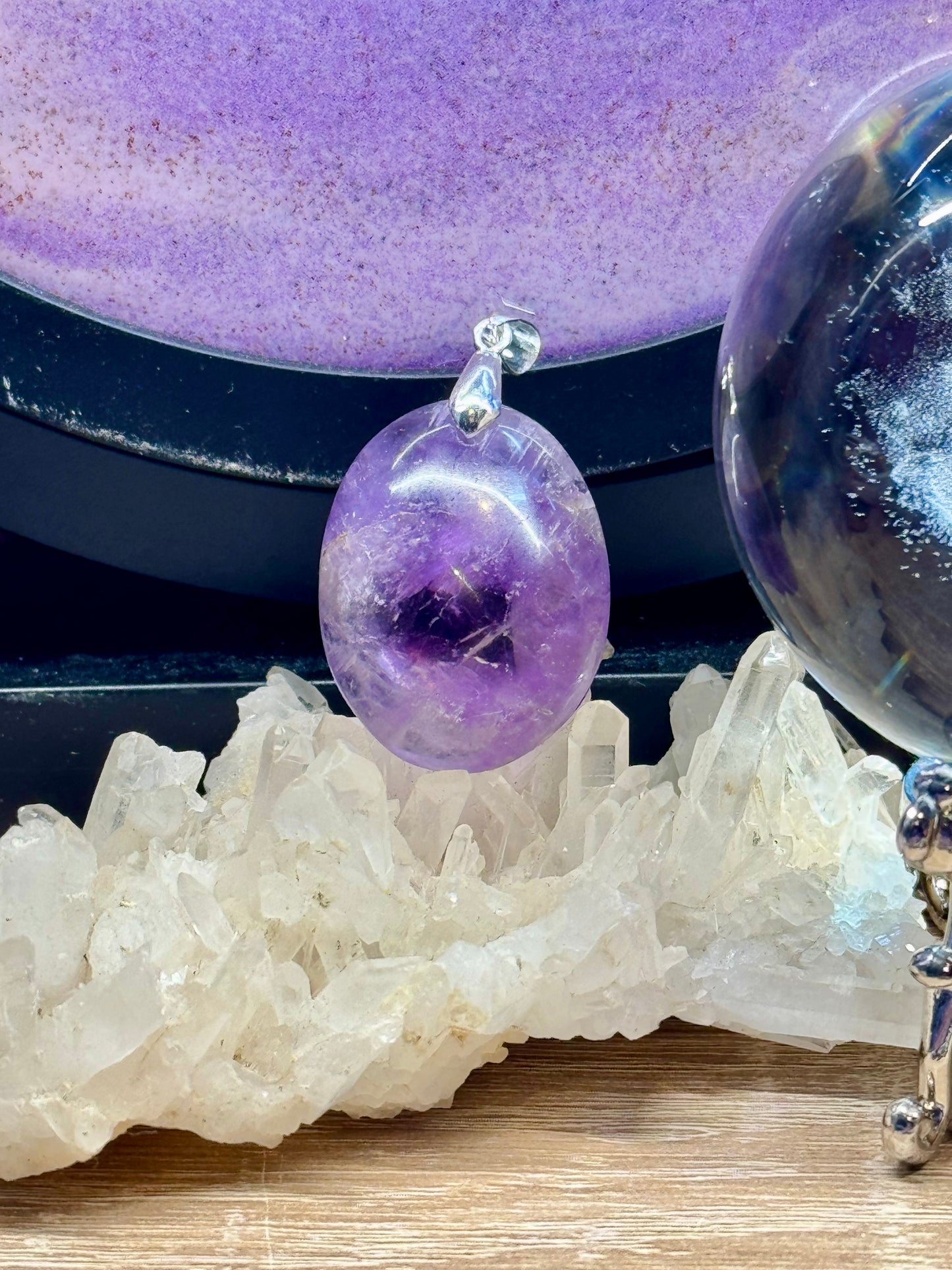 Pendentif en Améthyste ovale