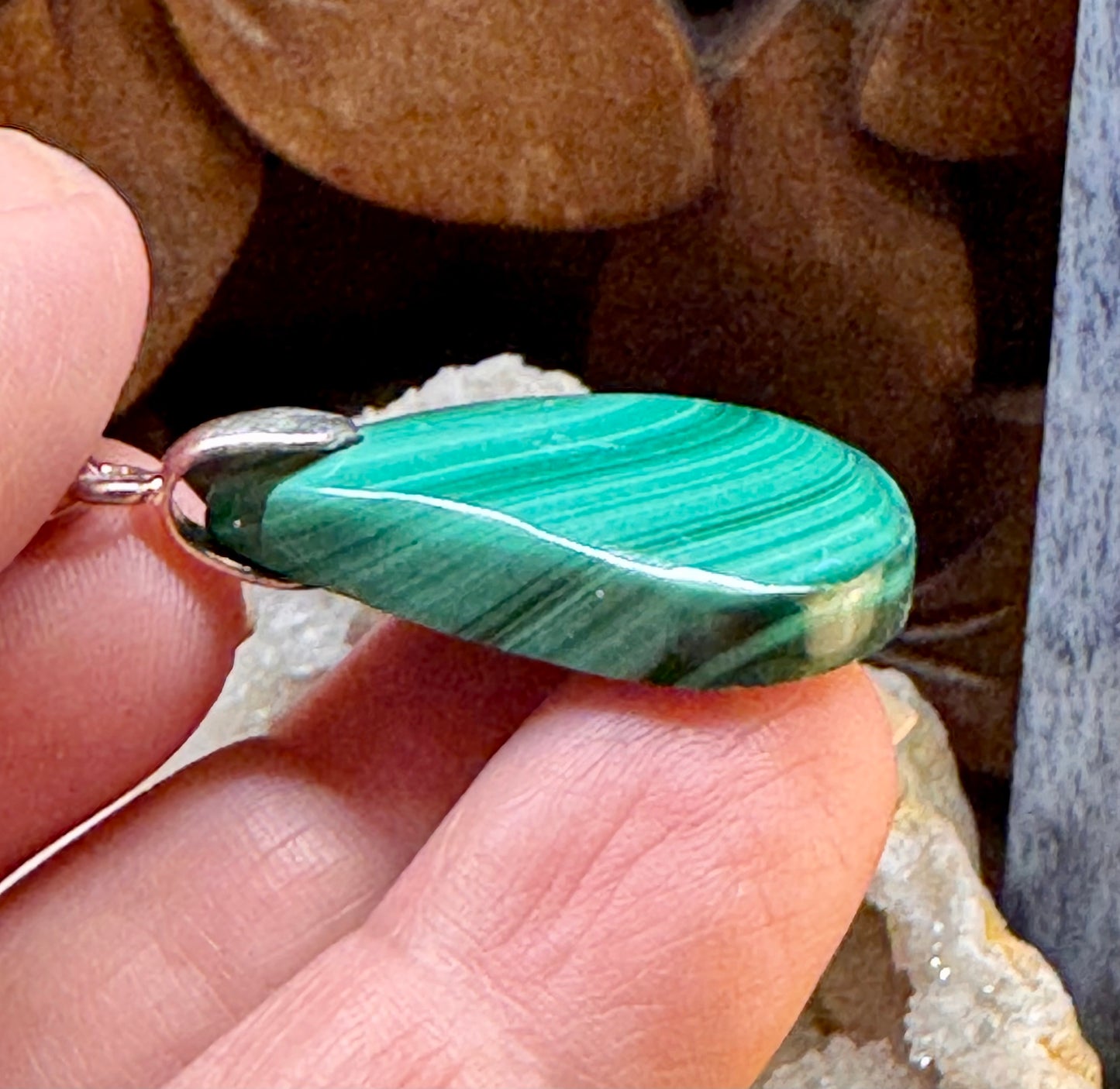 Pendentif en malachite