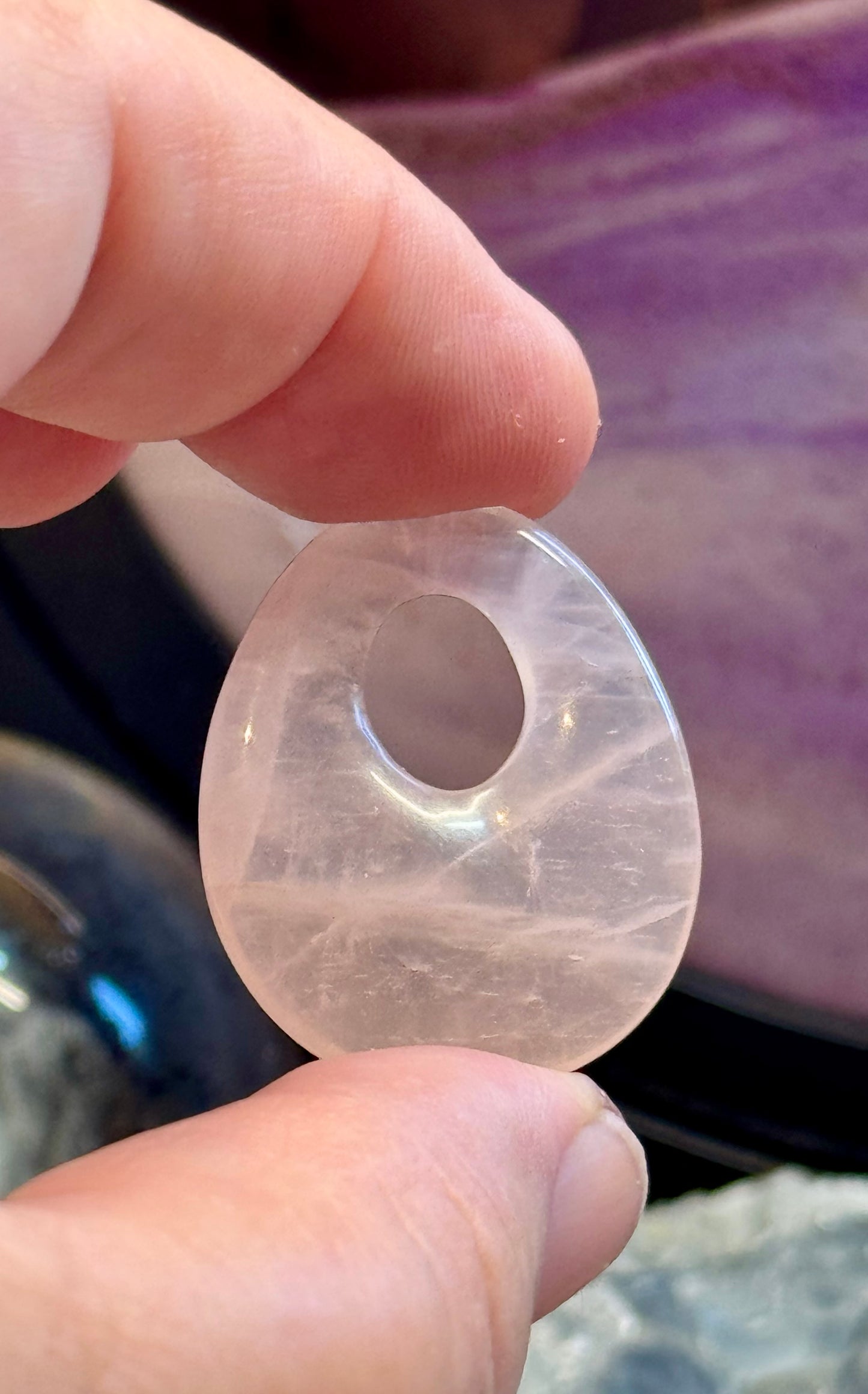 Donut ovale de Quartz Rose