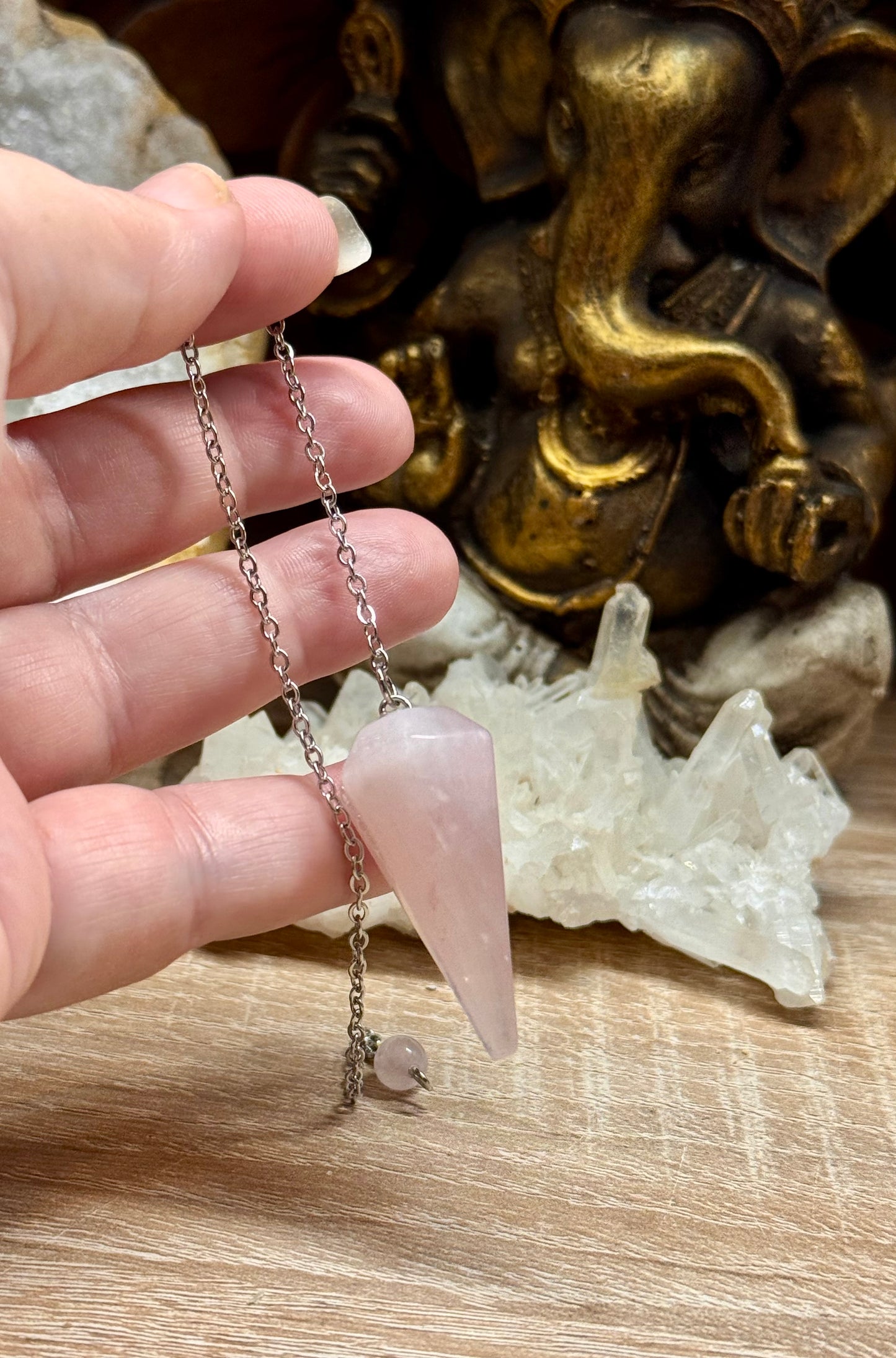 Pendule conique Quartz Rose