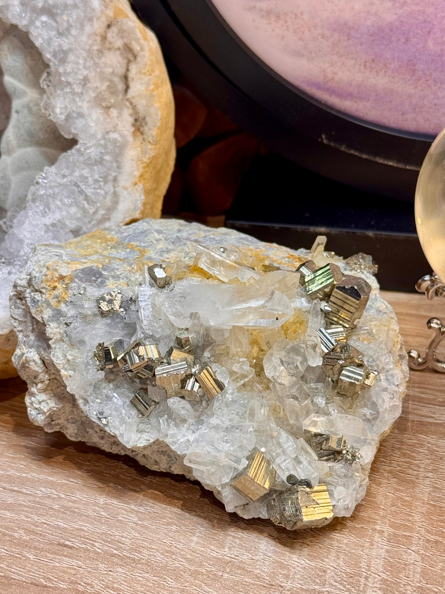 Pyrite sur Quartz