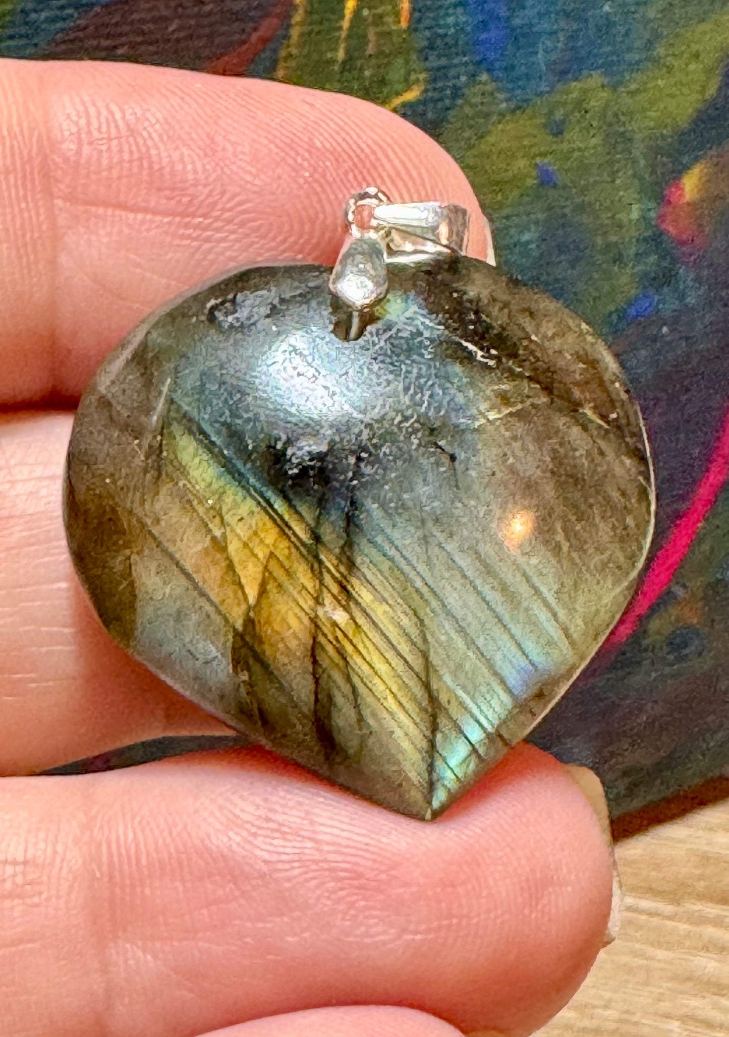 Pendentif cœur de labradorite