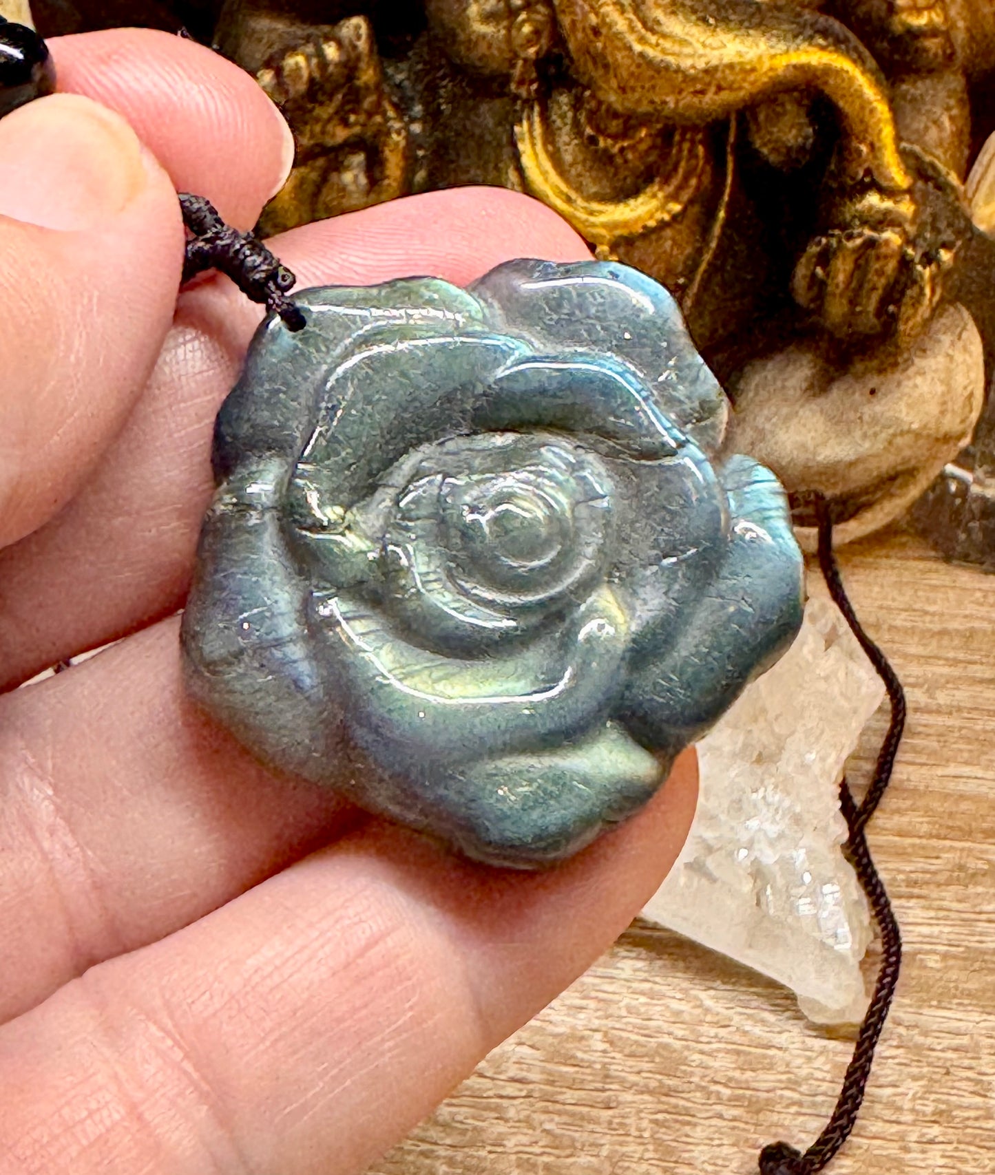 Pendentif rose en Labradorite - 3