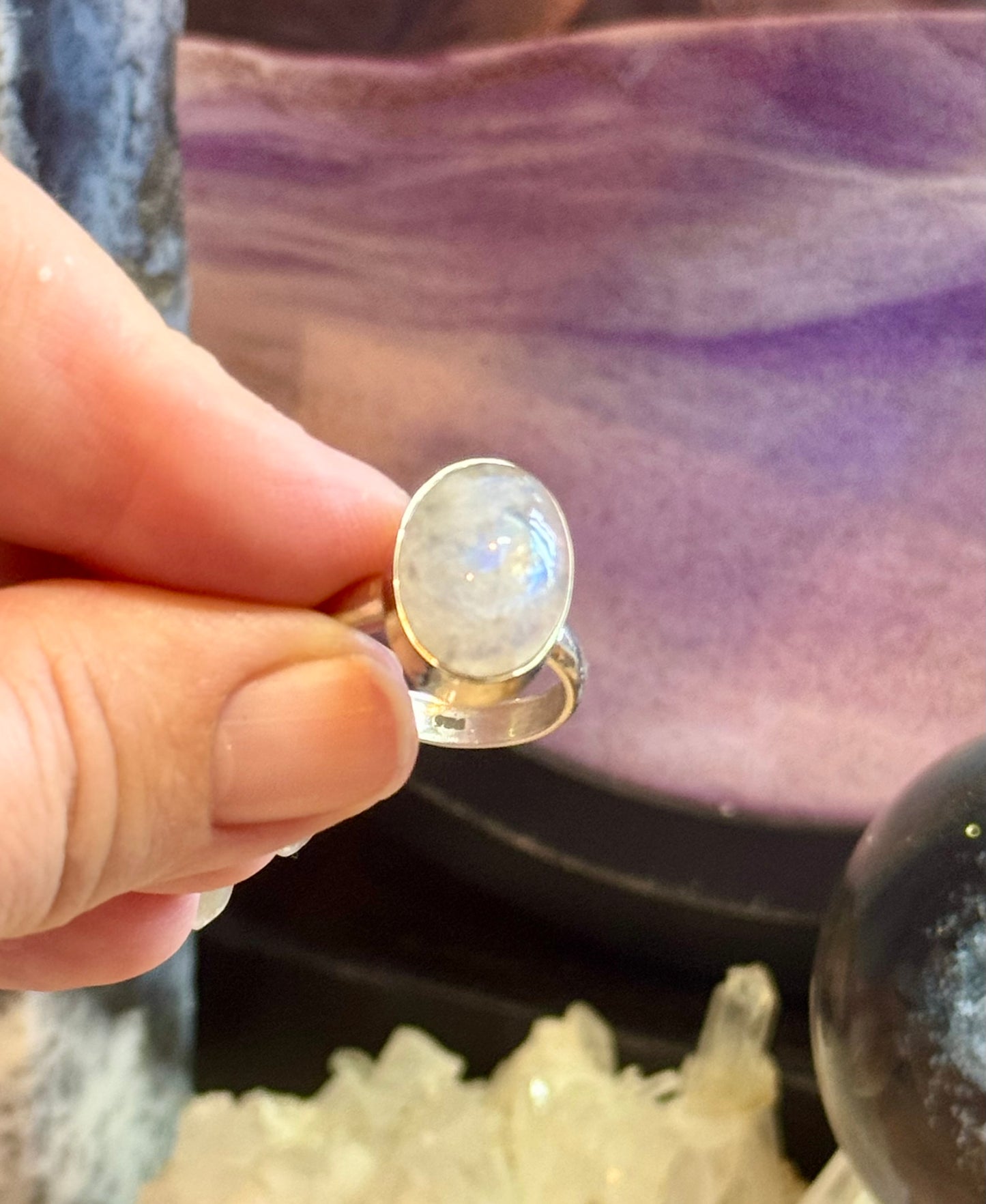 Bague de Pierre de Lune T52