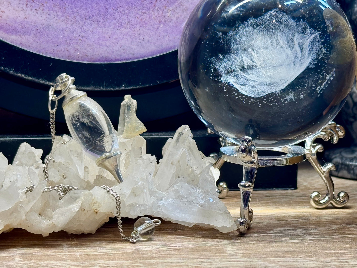 Pendule Lingam en Cristal de Roche