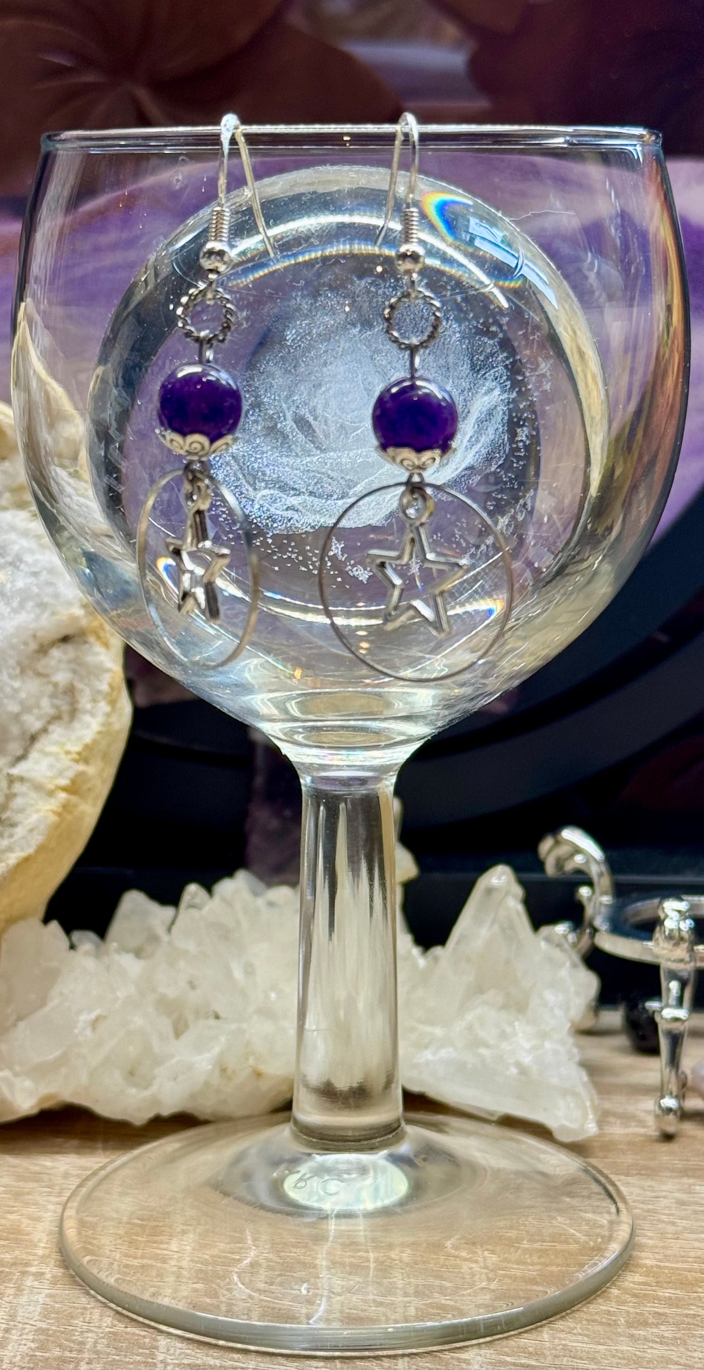 Boucles d’oreilles argent et Améthyste