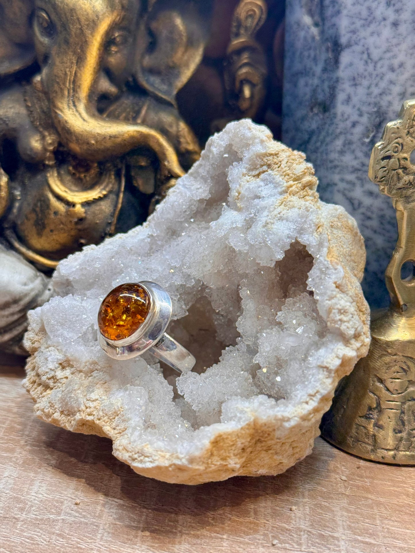 Bague ambre T56