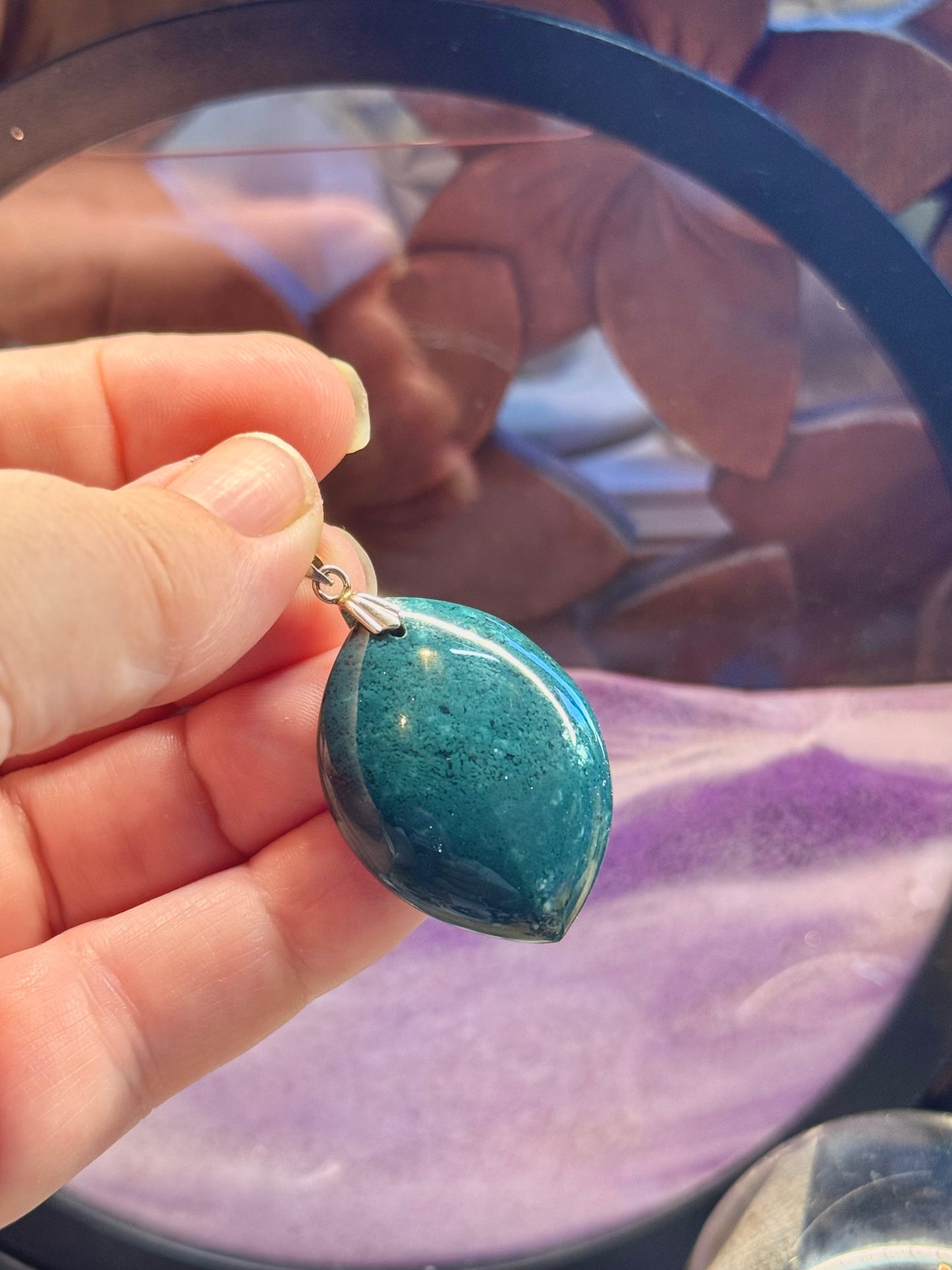 Pendentif de Jaspe Héliotrope