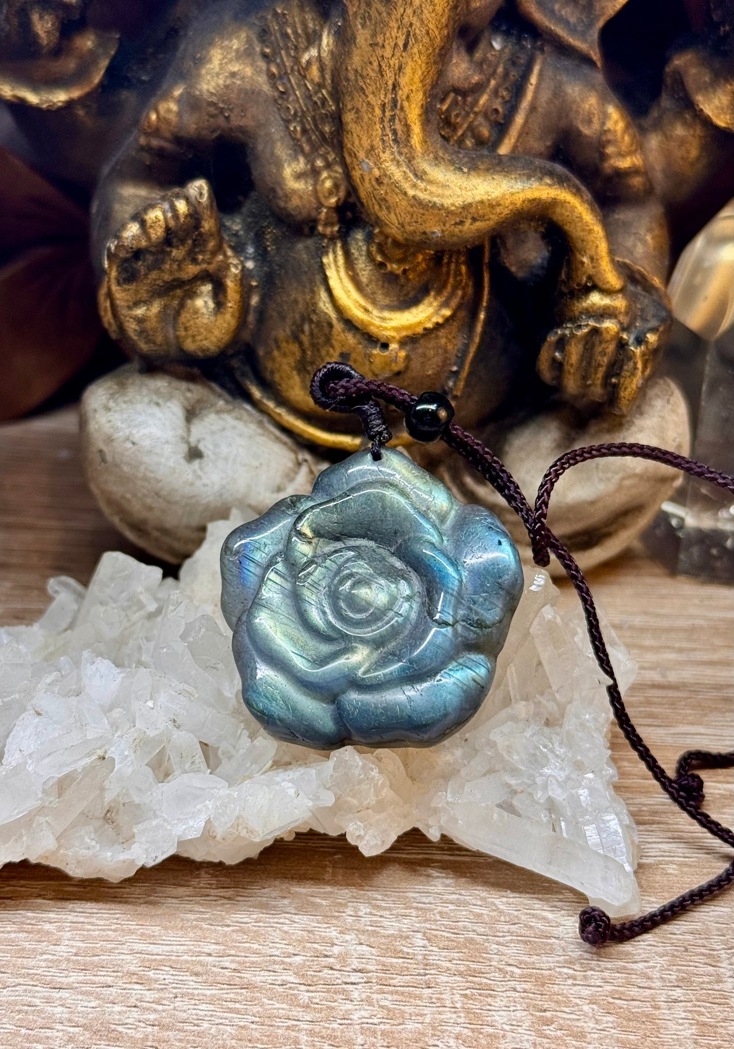 Pendentif rose en Labradorite - 3