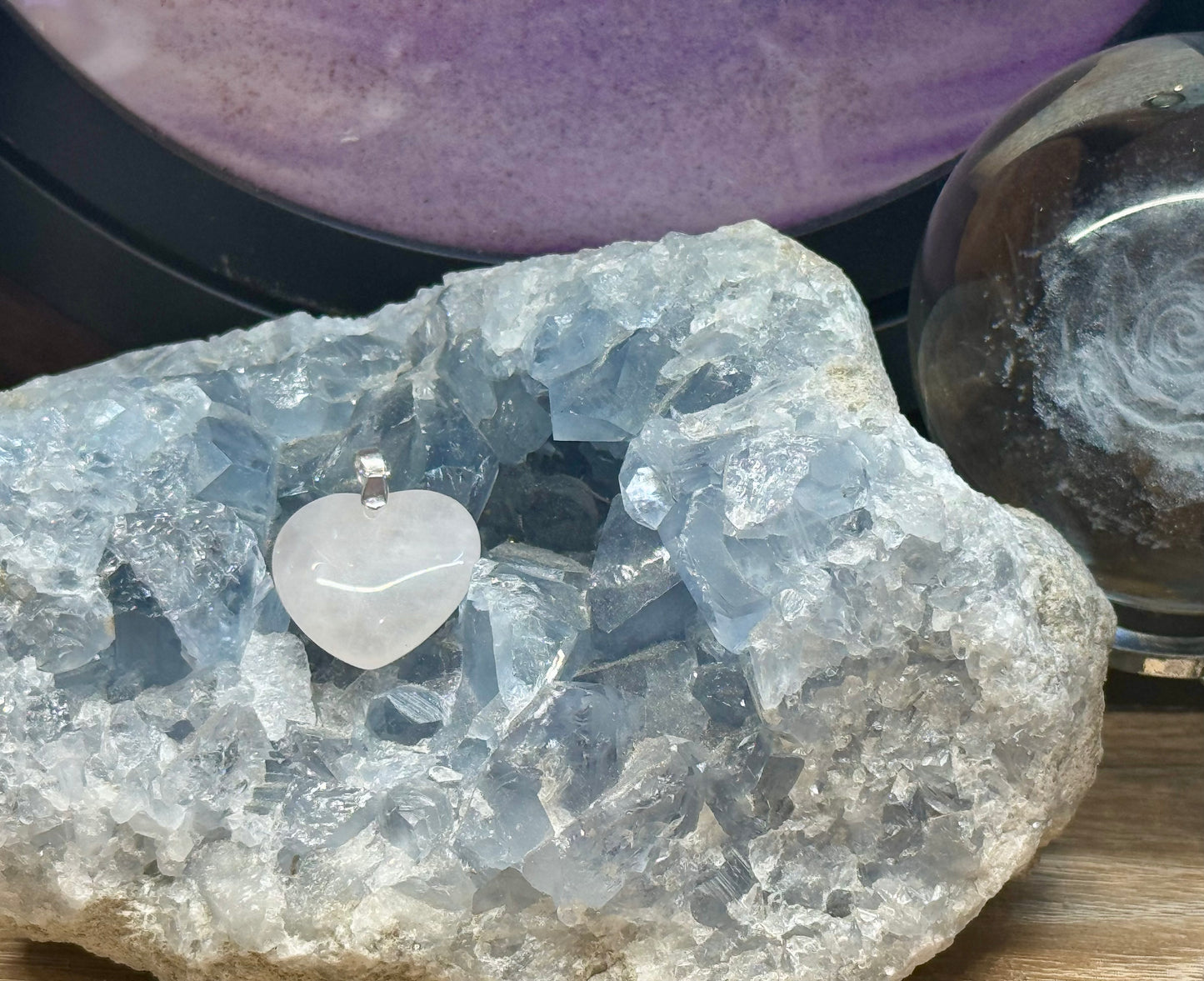 Pendentif Cœur en Quartz Cristal