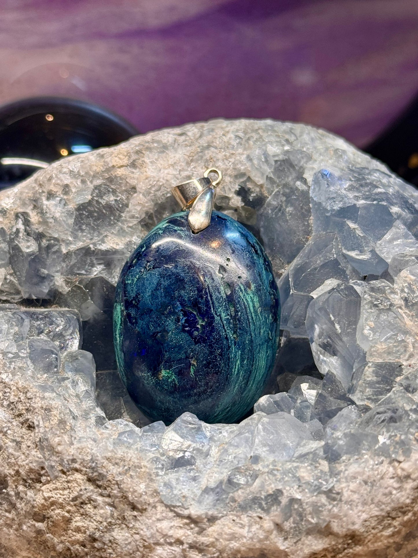 Pendentif en Azurite Malachite