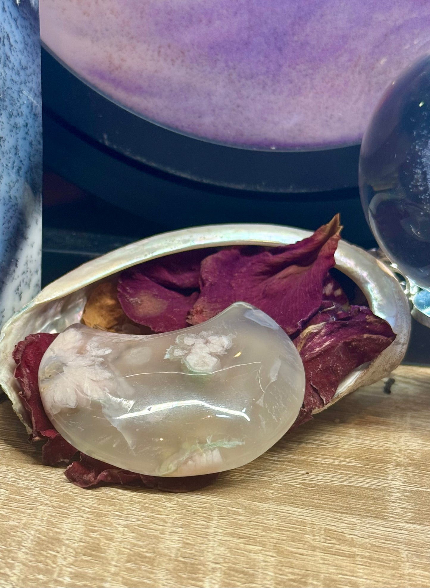 Croissant d’Agate Fleurs de Cerisier