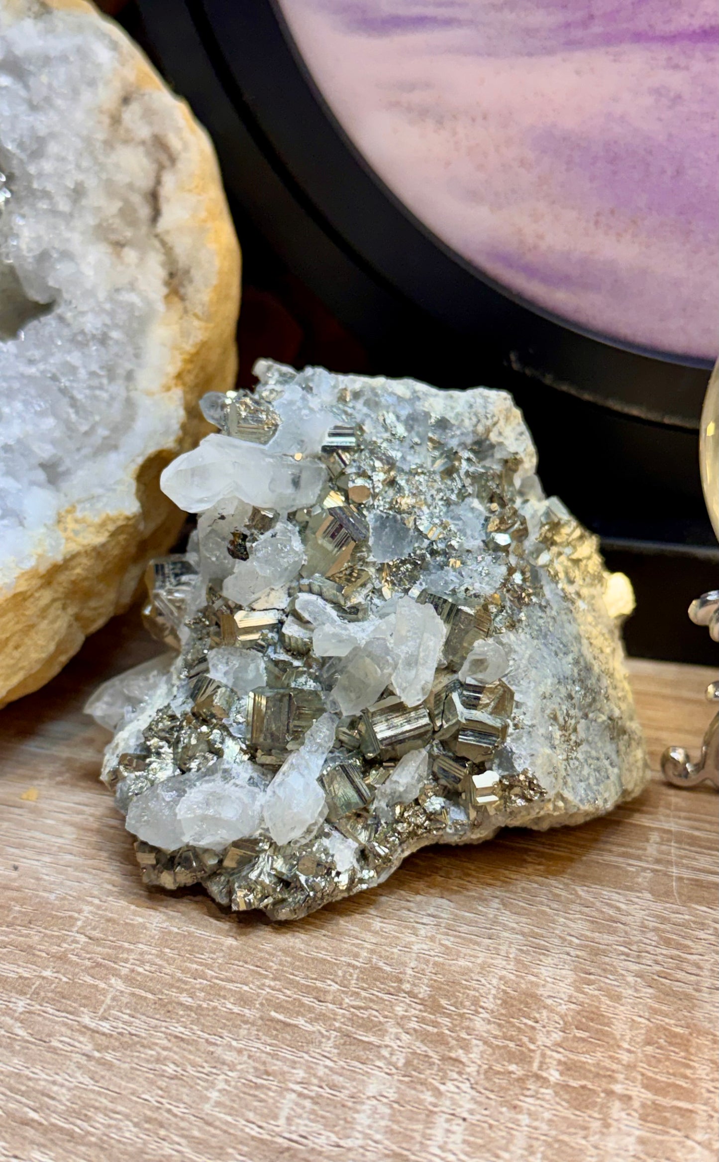 Pyrite sur Quartz