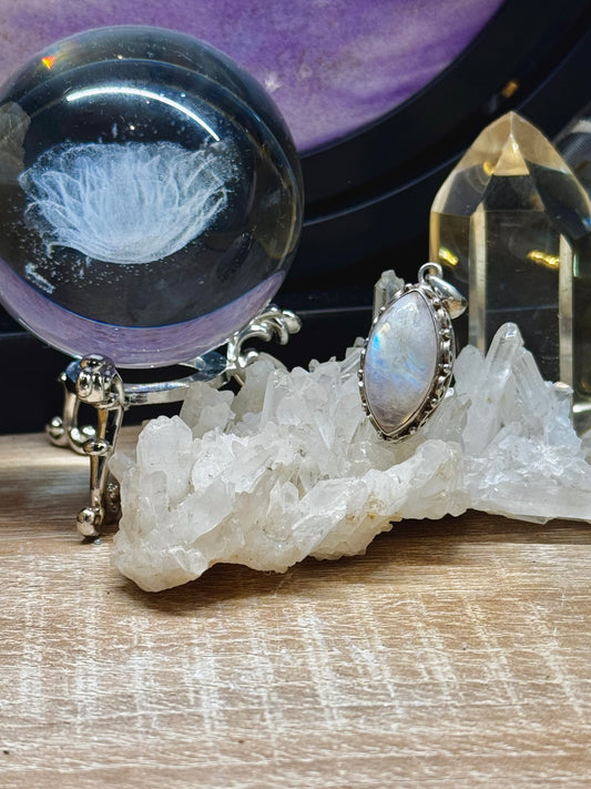 Pendentif de Pierre de Lune Arc-en-ciel