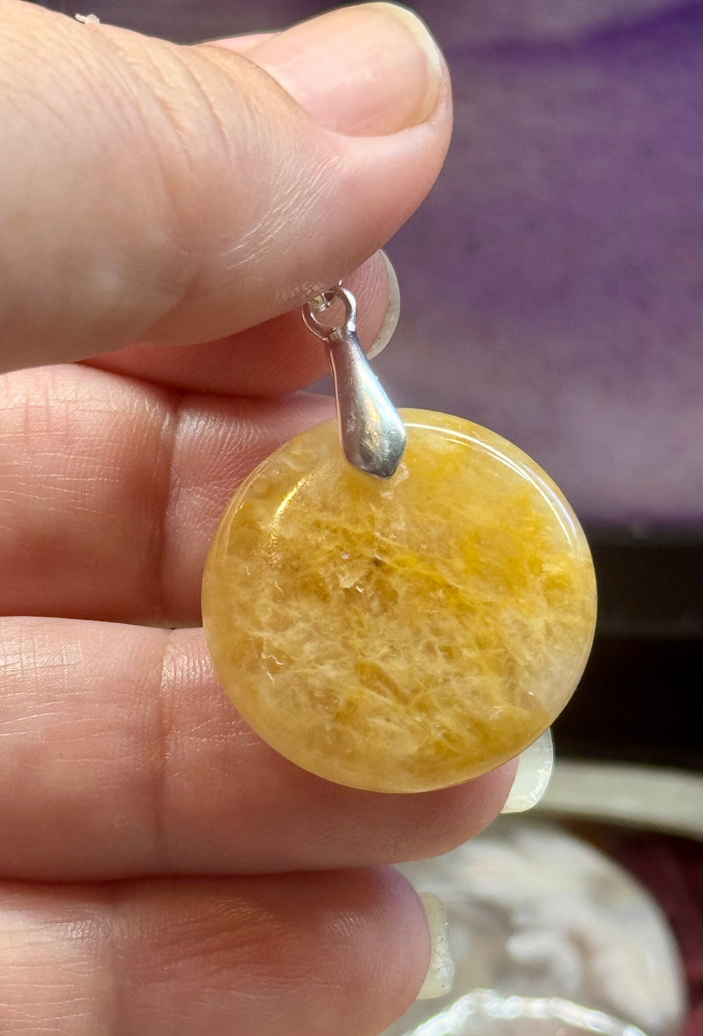 Pendentif d’Aventurine jaune lotus 2