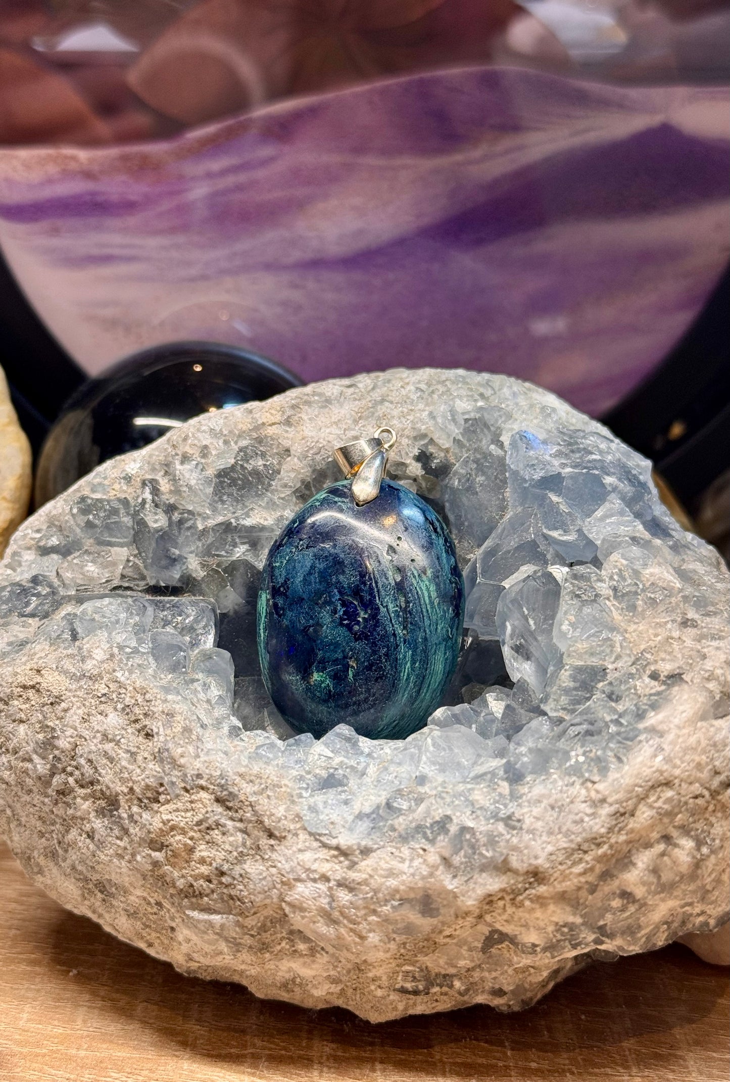 Pendentif en Azurite Malachite