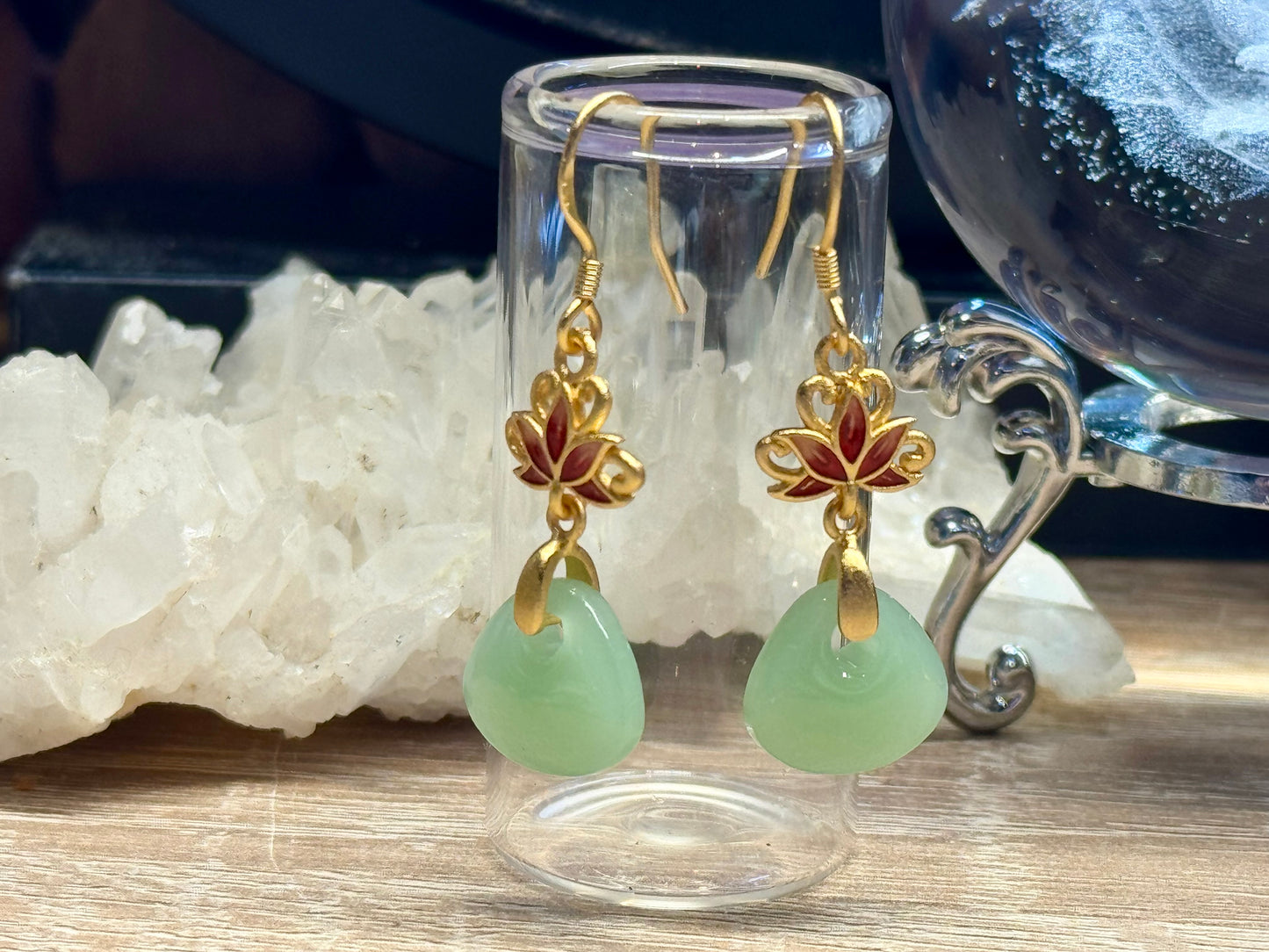 Boucles d’oreilles goutte de Jade