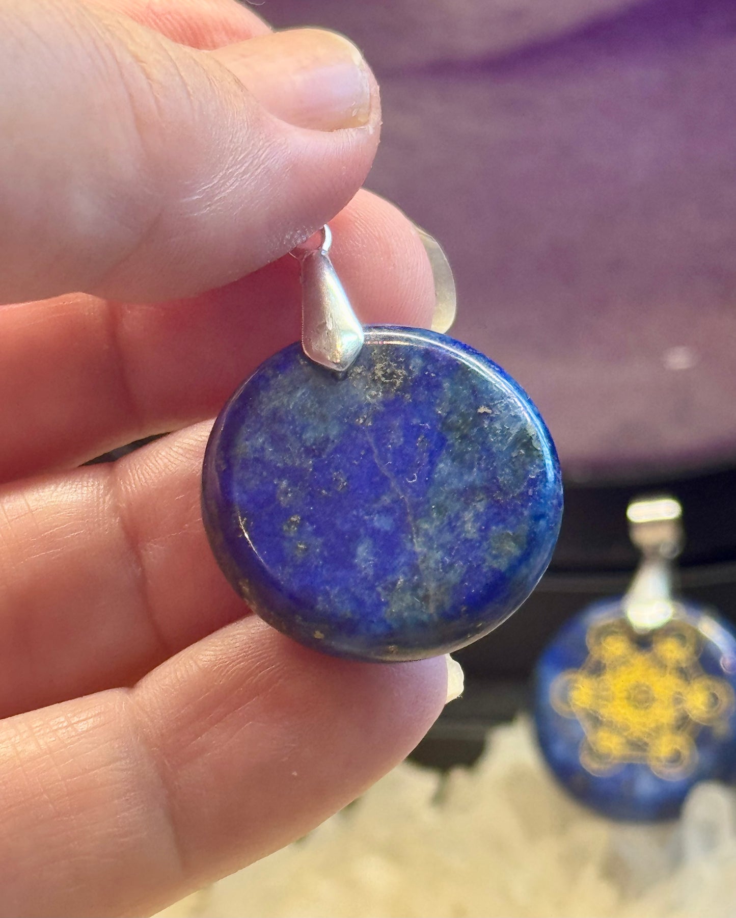 Pendentif Lapis Lazuli & Sceau de Métatron