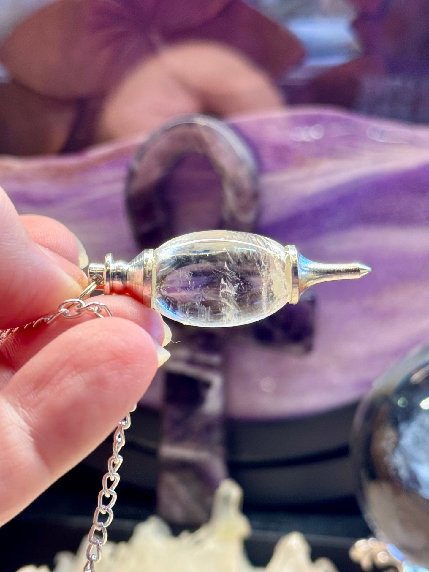 Pendule Shiva Lingam en Cristal de Roche