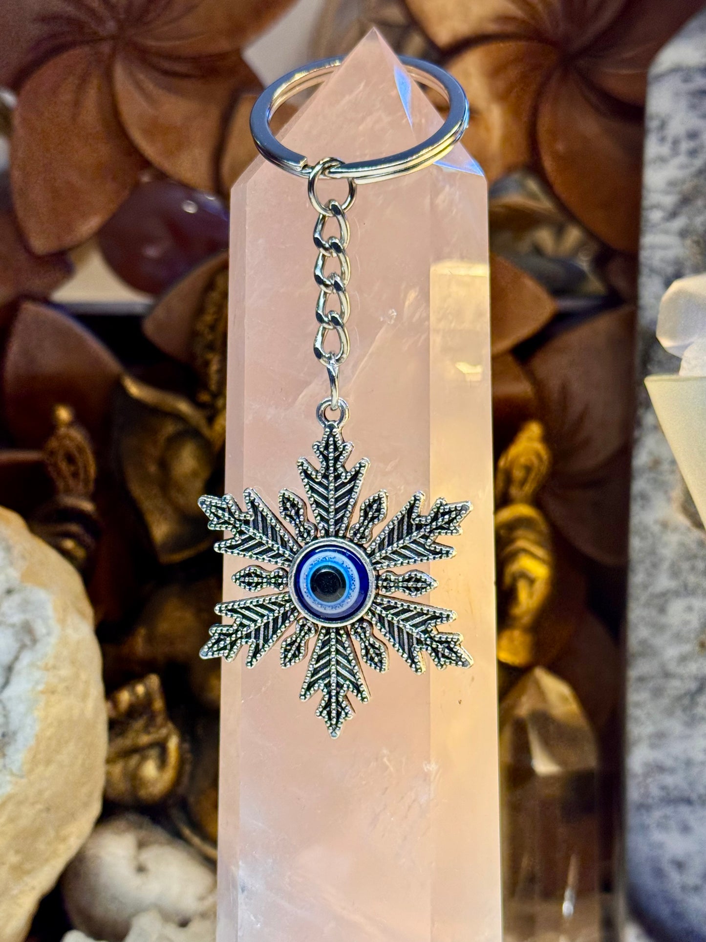 Porte-clé Œil de Nazar et Flocon de neige
