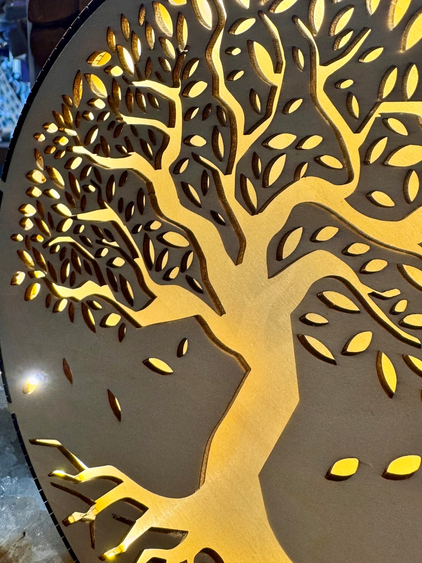 Lampe en bois Arbre de vie
