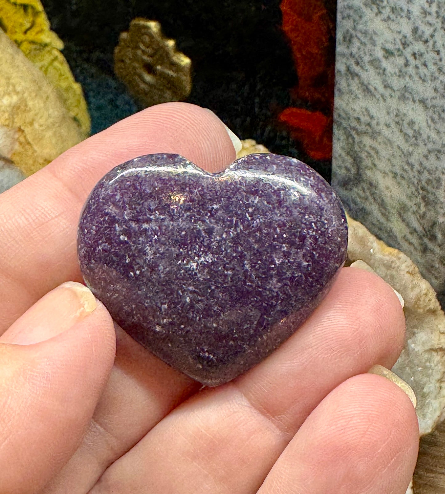 Cœur de lépidolite
